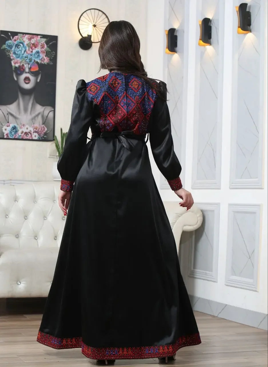 The Dalia Embroidered Dress Palestinian Elegance