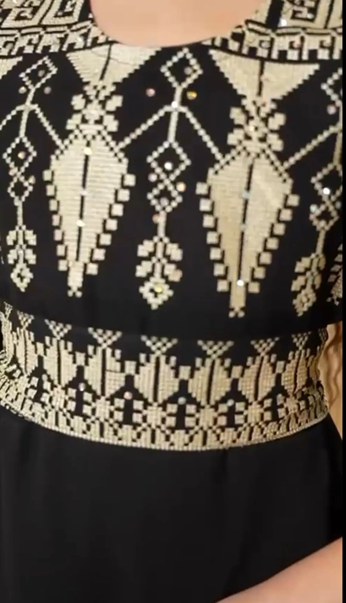 Embroidered Princess Jasmin Dress Palestinian Elegance