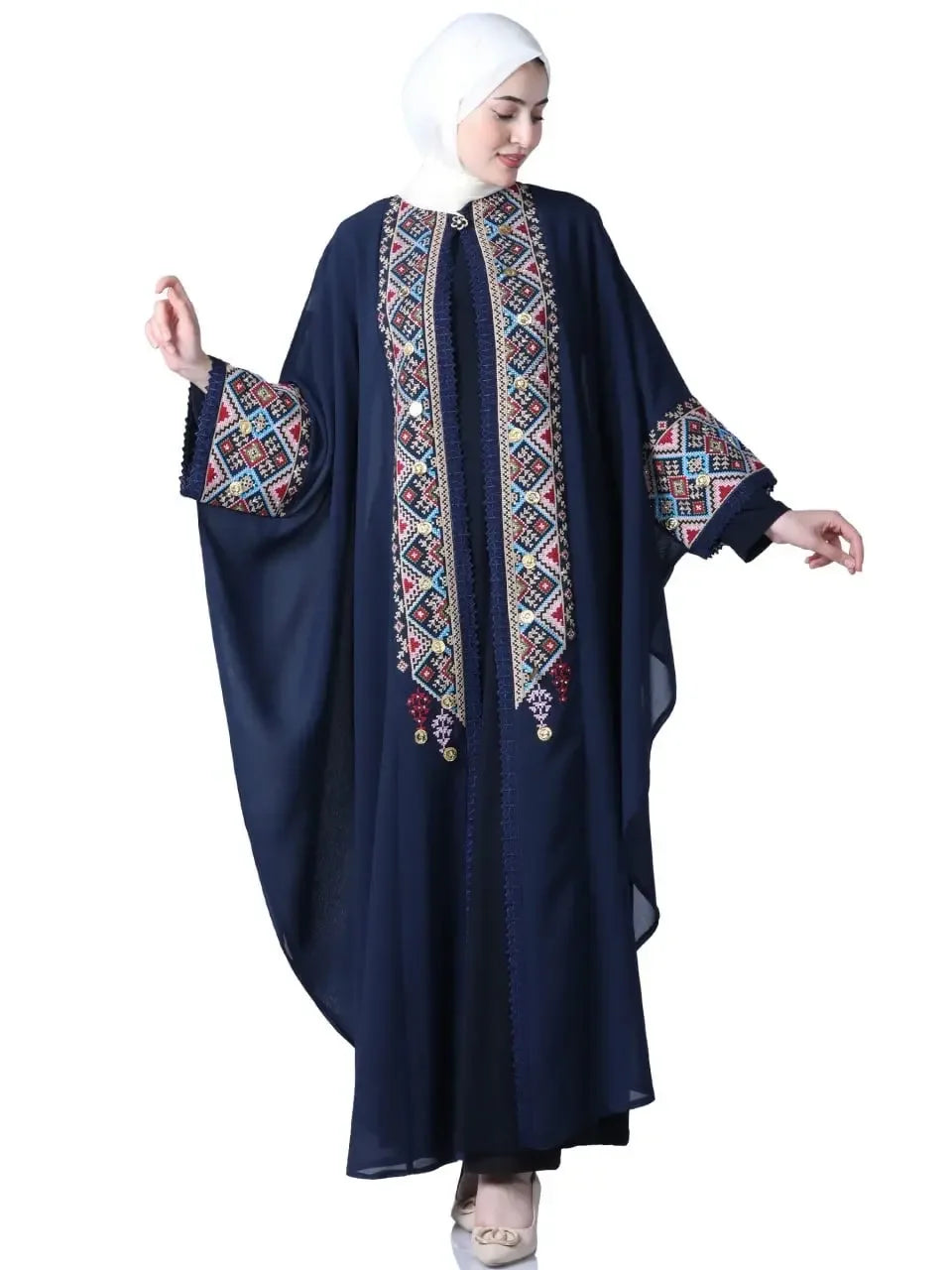 Butterfly Cut Embroidery Kaftan: Unique Elegance and Intricate Design Palestinian Elegance