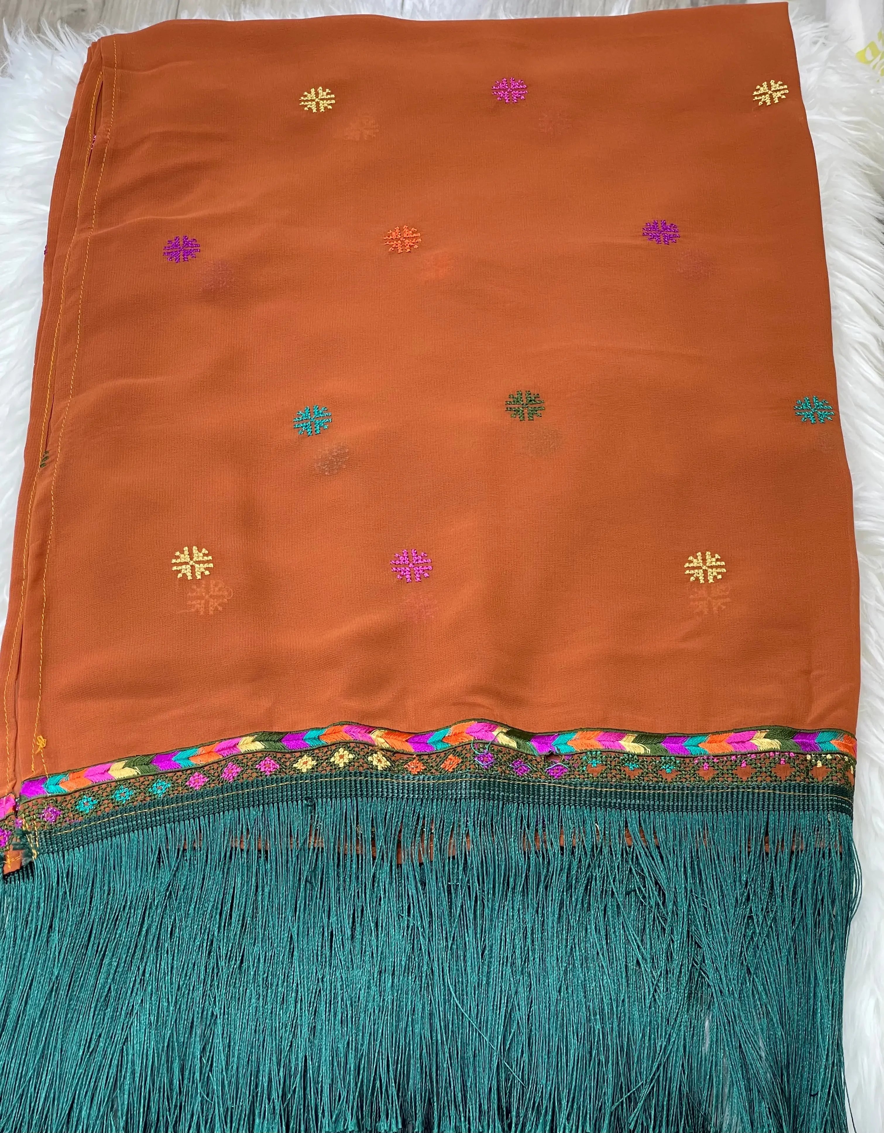 Embroidery Khirka with Tassel: Elegant Design and Versatile Style Palestinian Elegance