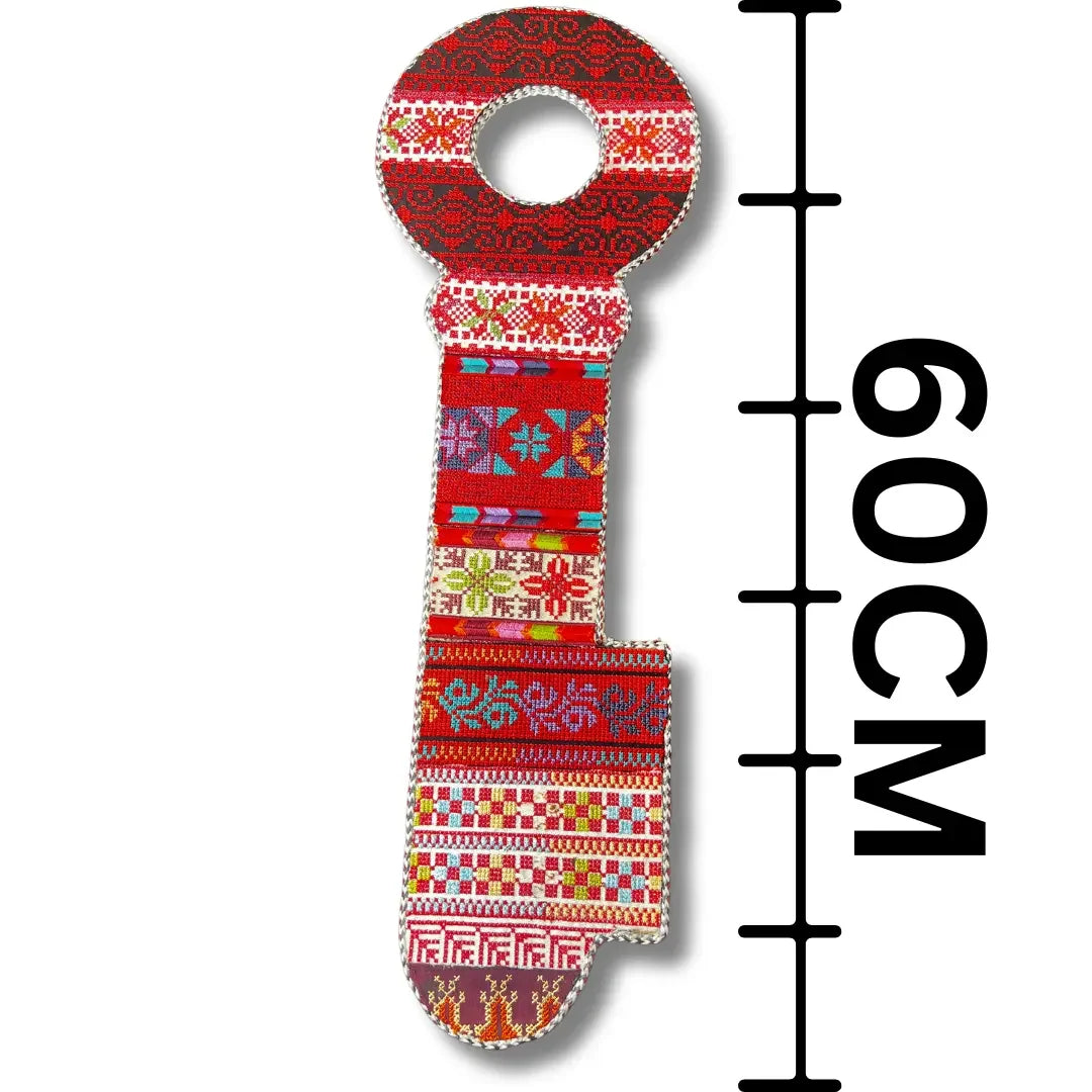 Key-Shaped Tatreez Design Accessory - High-Quality Craftsmanship Palestinian Elegance