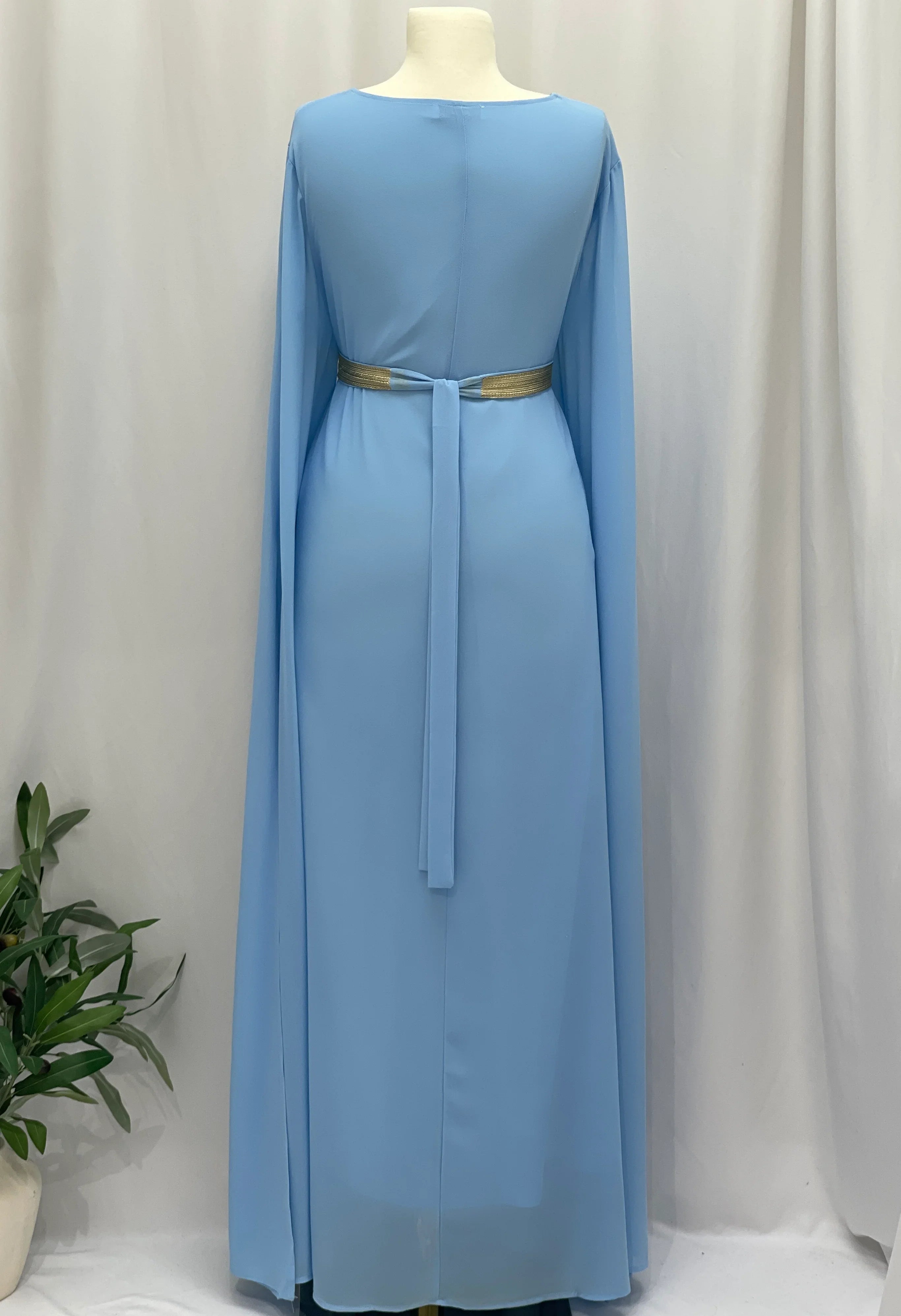 Celestial Azure Beaded Gown