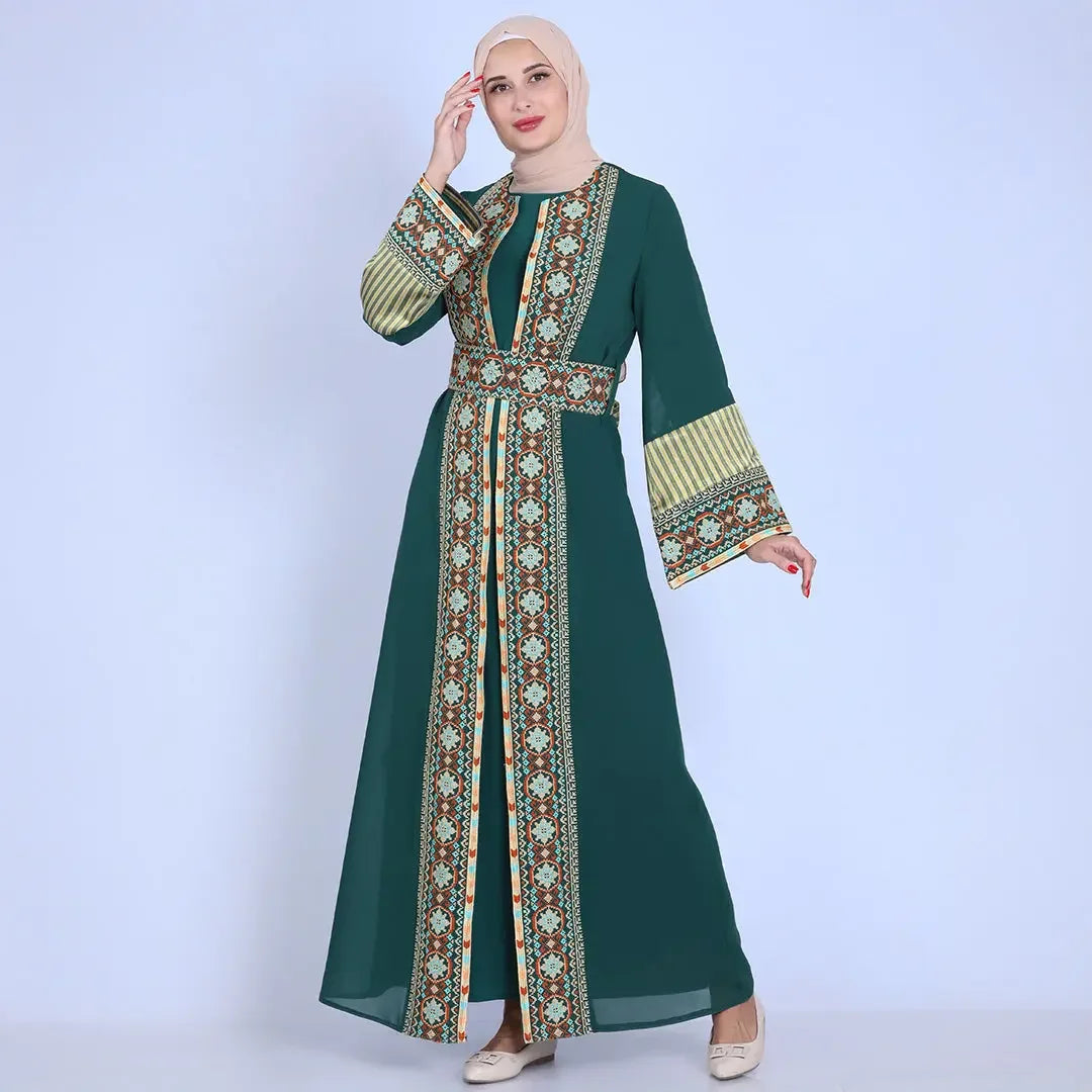 Huda Embroidery Kaftan: Traditional Elegance and Sophisticated Style Palestinian Elegance