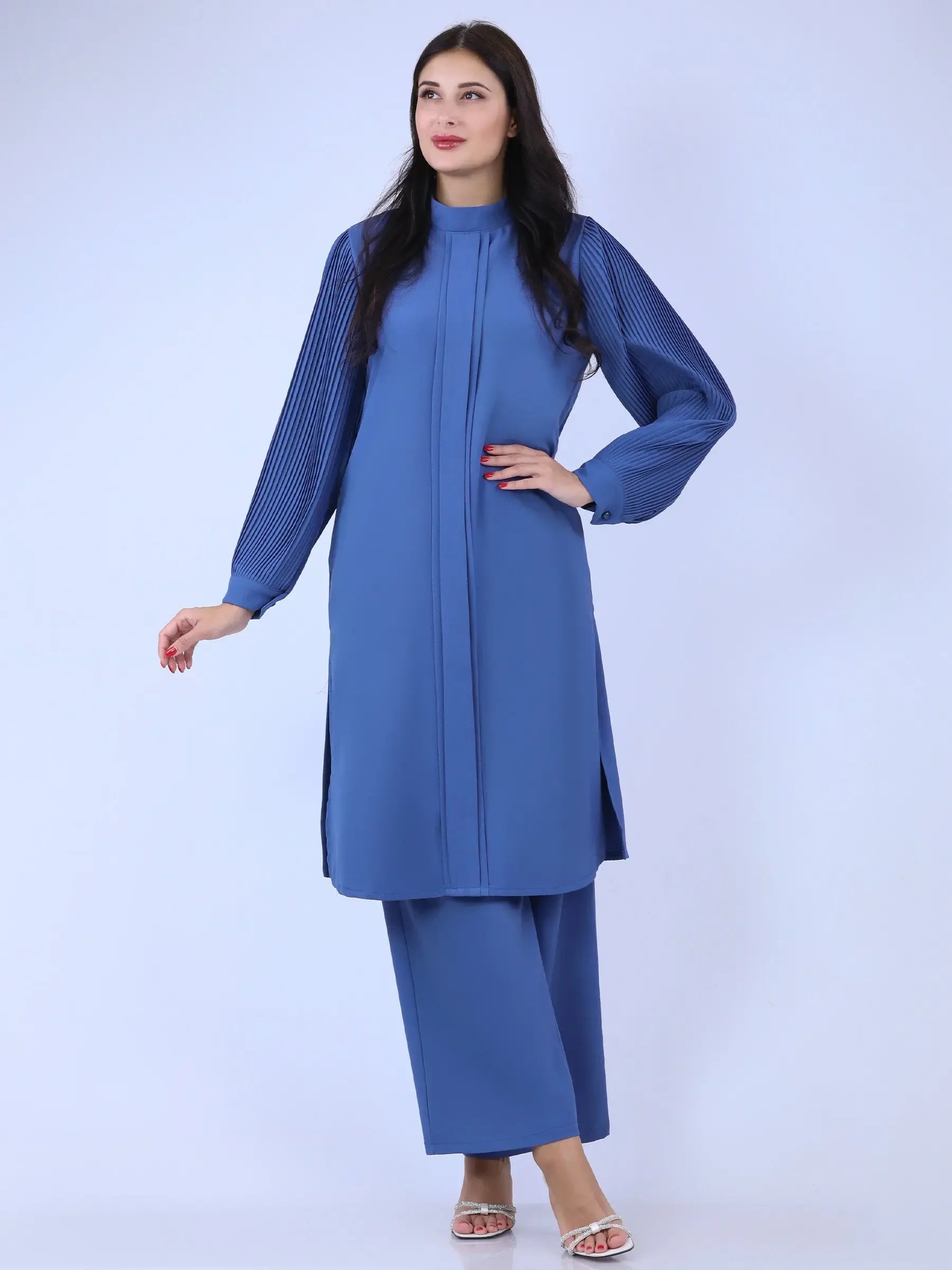 Unique Drop Shirt & Wide Leg Pant Set: Stylish Comfort and Sophistication Palestinian Elegance