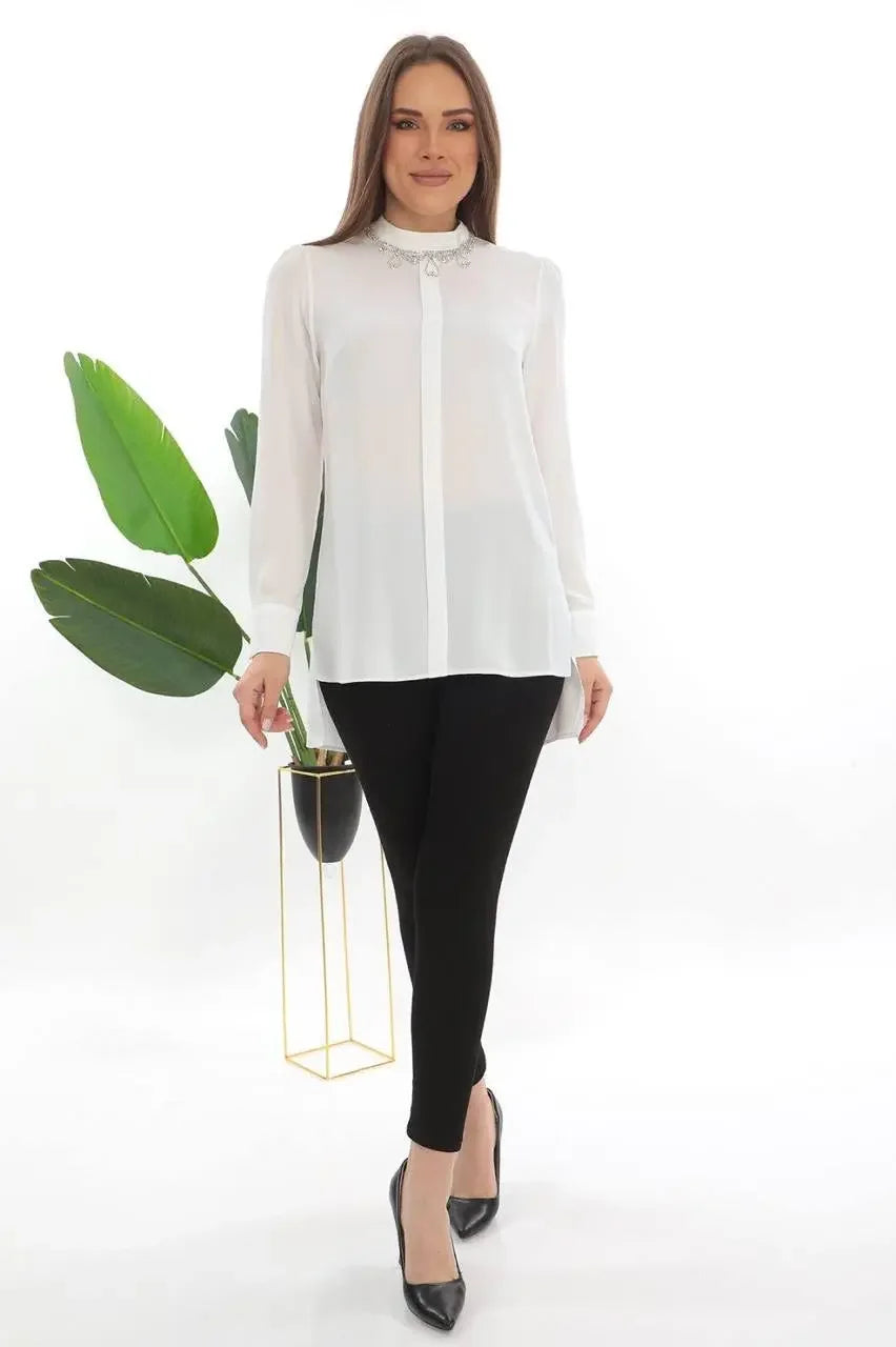 Rhinestone Blouse – Glamorous Elegance and Sparkling Style Palestinian Elegance