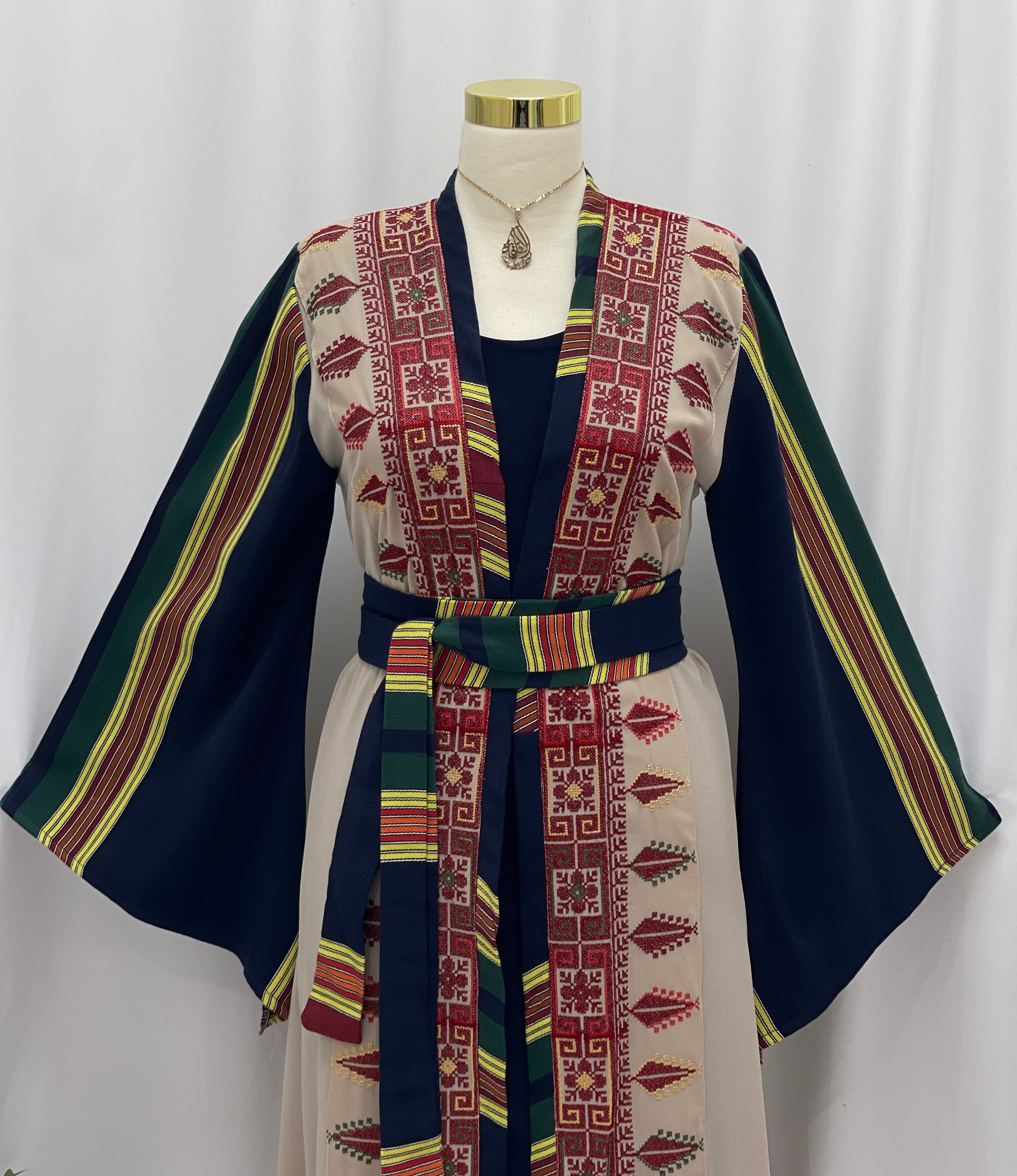 Majdal Heritage Embroidered Chiffon Piece - Cultural Grace