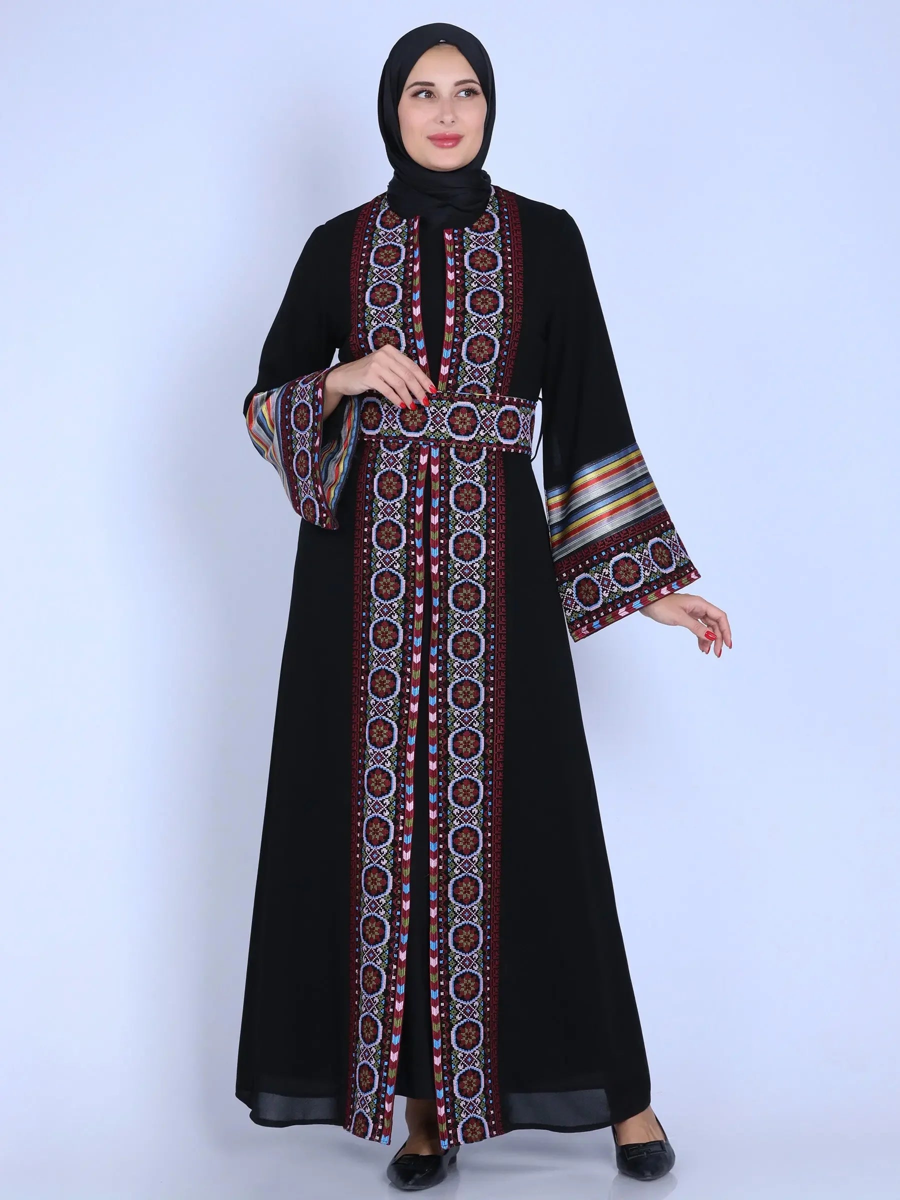 Huda Embroidery Kaftan: Traditional Elegance and Sophisticated Style Palestinian Elegance
