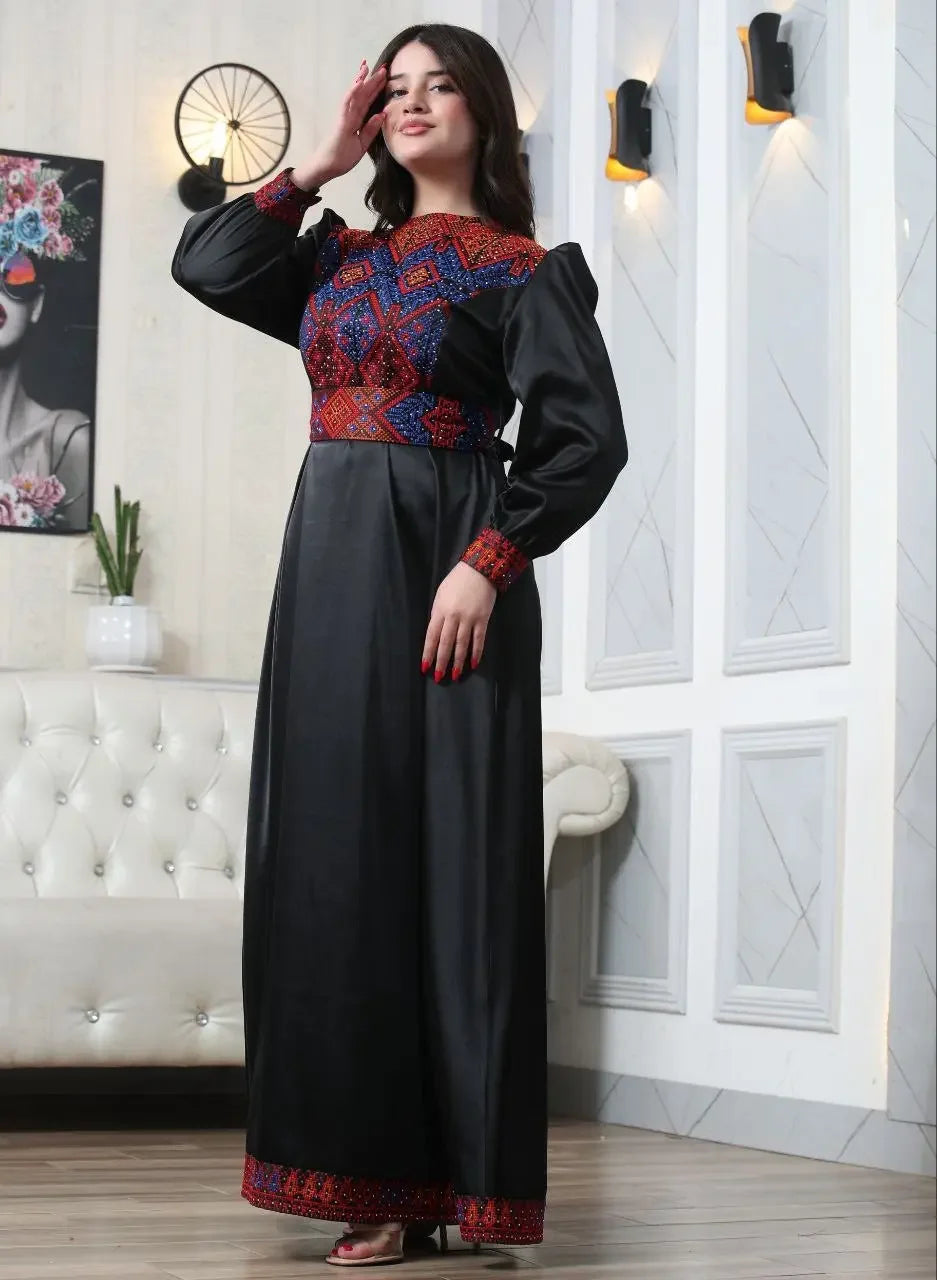 The Dalia Embroidered Dress Palestinian Elegance