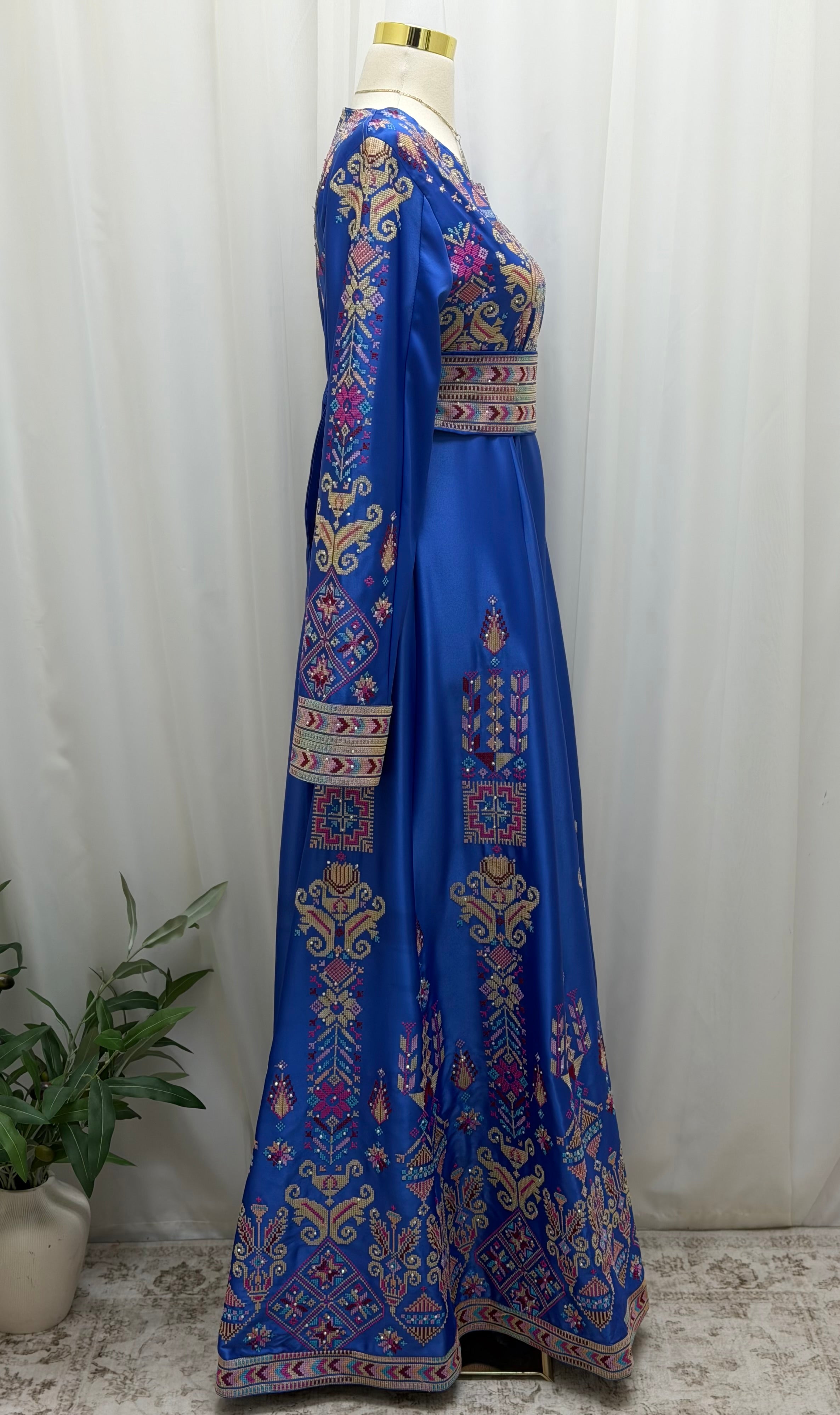 Hala Embroidered Satin Dress