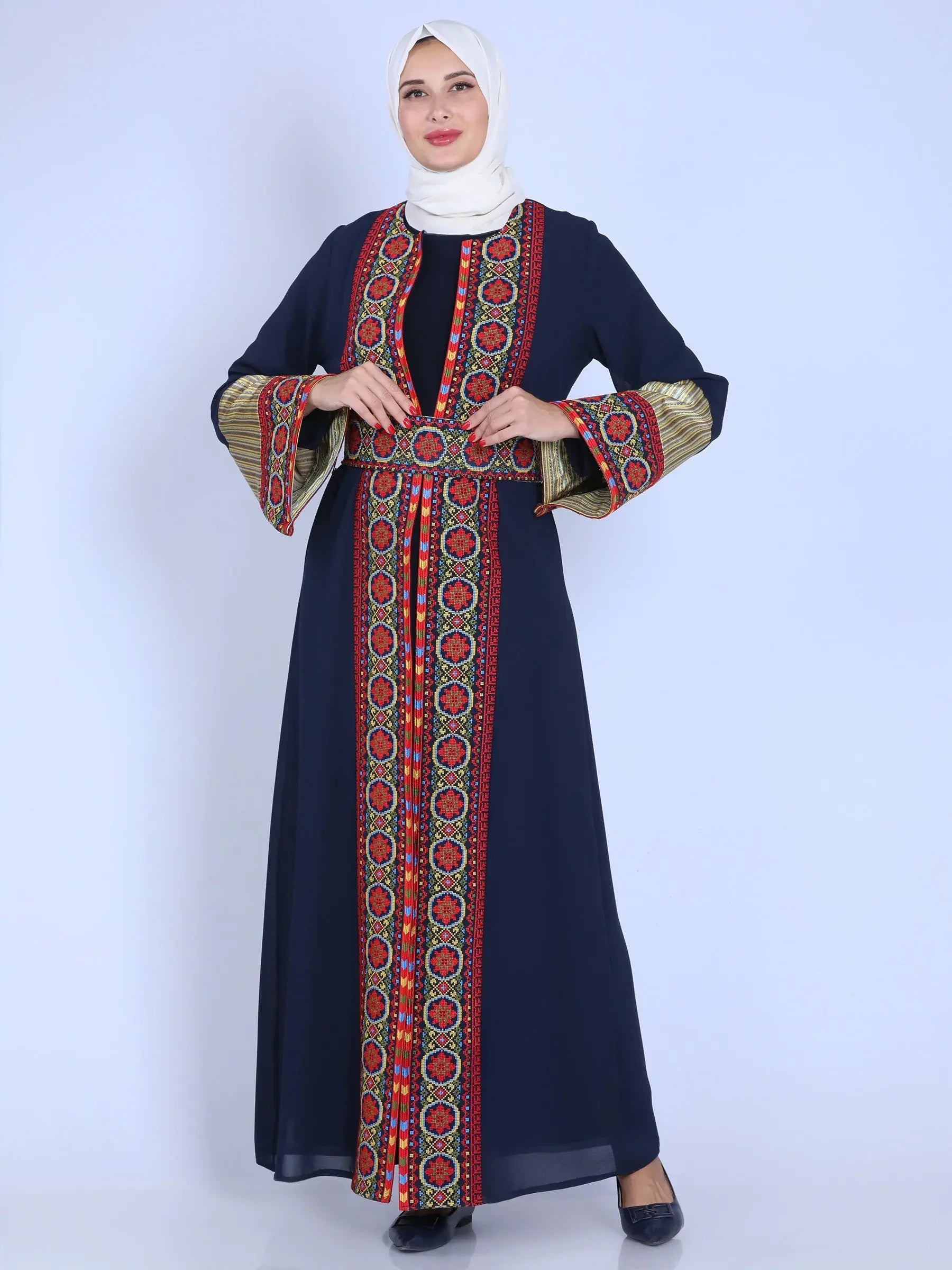 Royal Heritage Reversible Belt Bisht - Palestinian Elegance