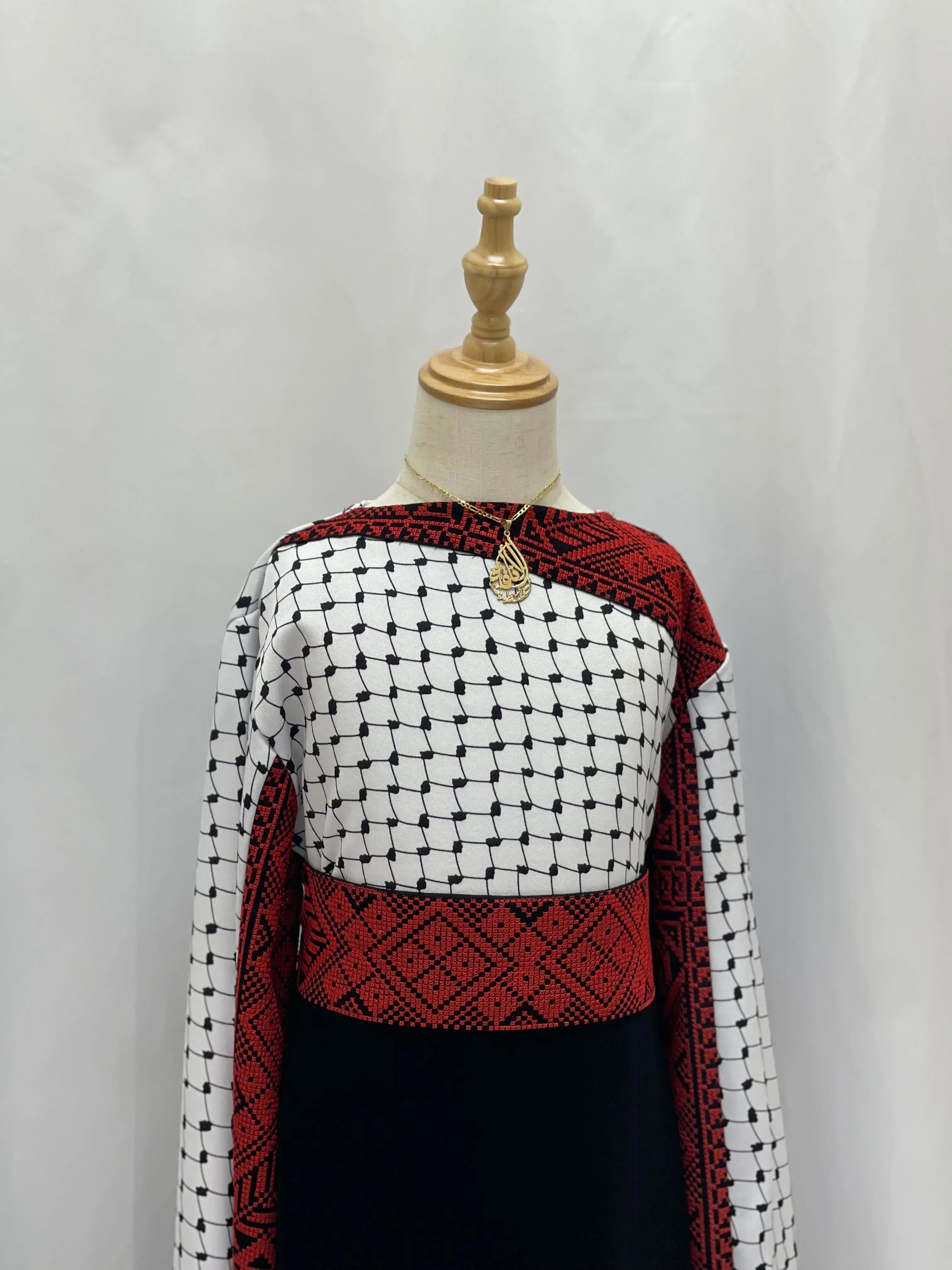 Kuffia Princess Dress - Intricate Embroidery & Regal Elegance Palestinian Elegance