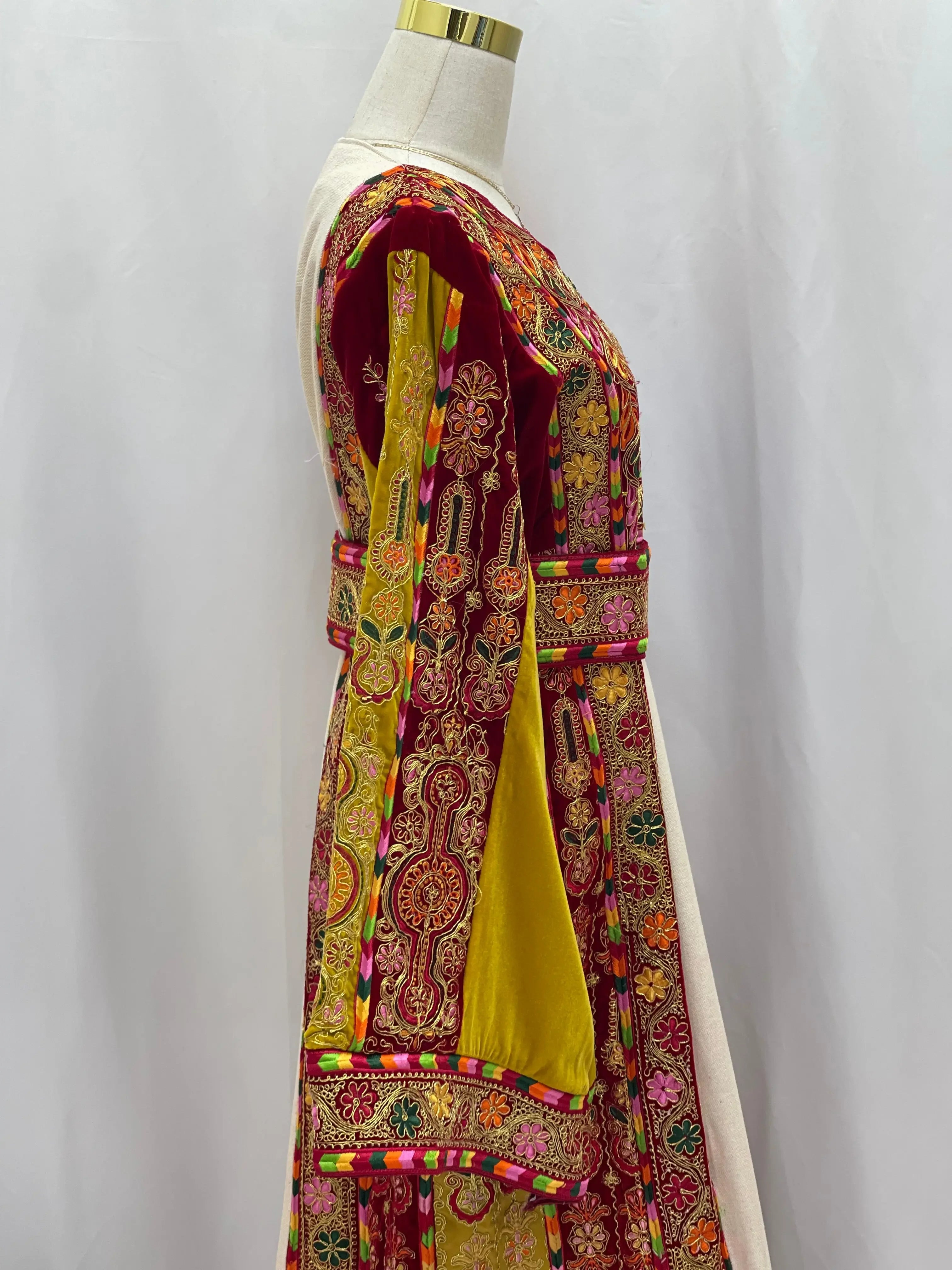 Embroidered Etamin And Velvet Kasab Malka Palestinian Elegance