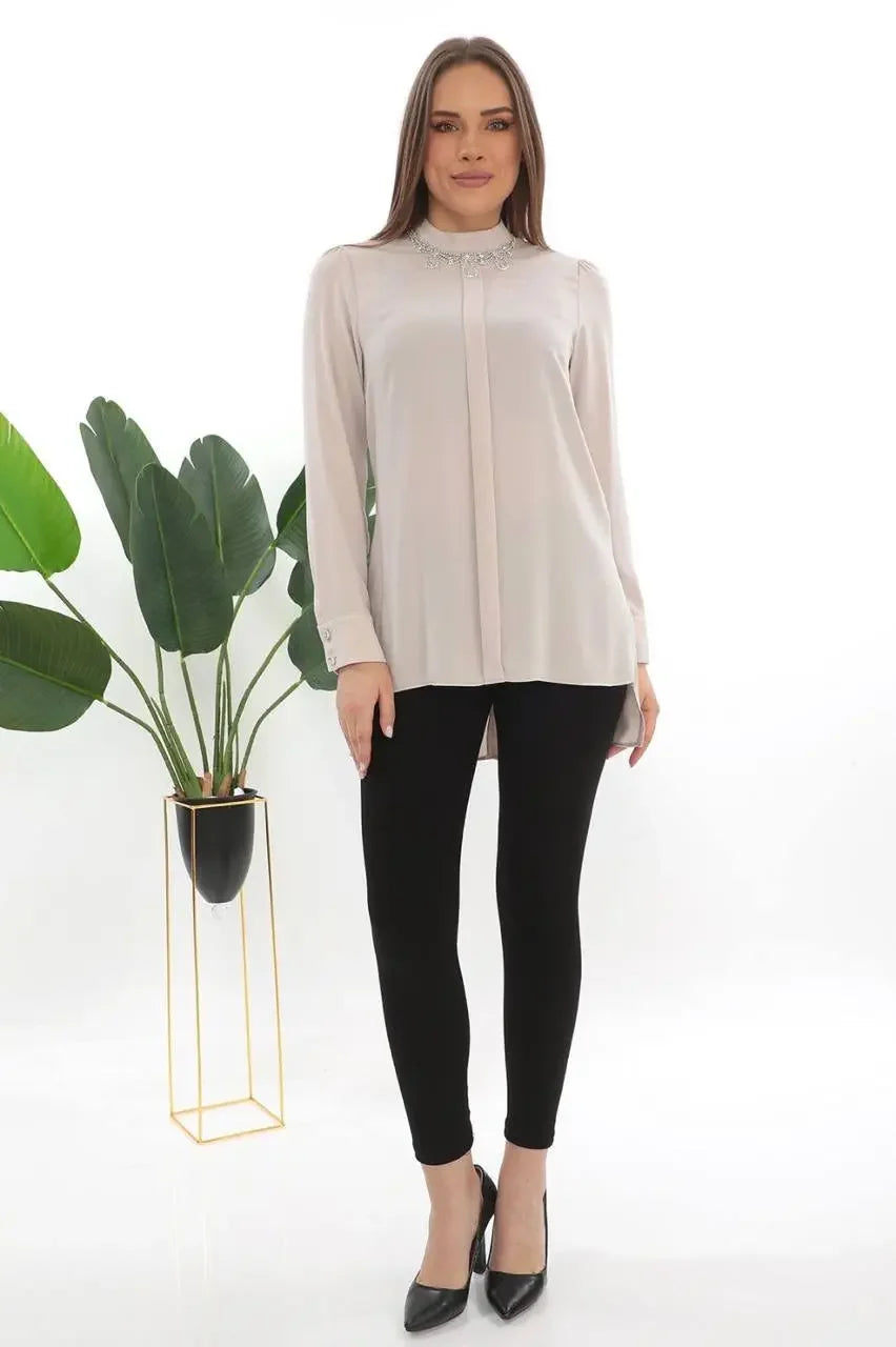 Rhinestone Blouse – Glamorous Elegance and Sparkling Style Palestinian Elegance
