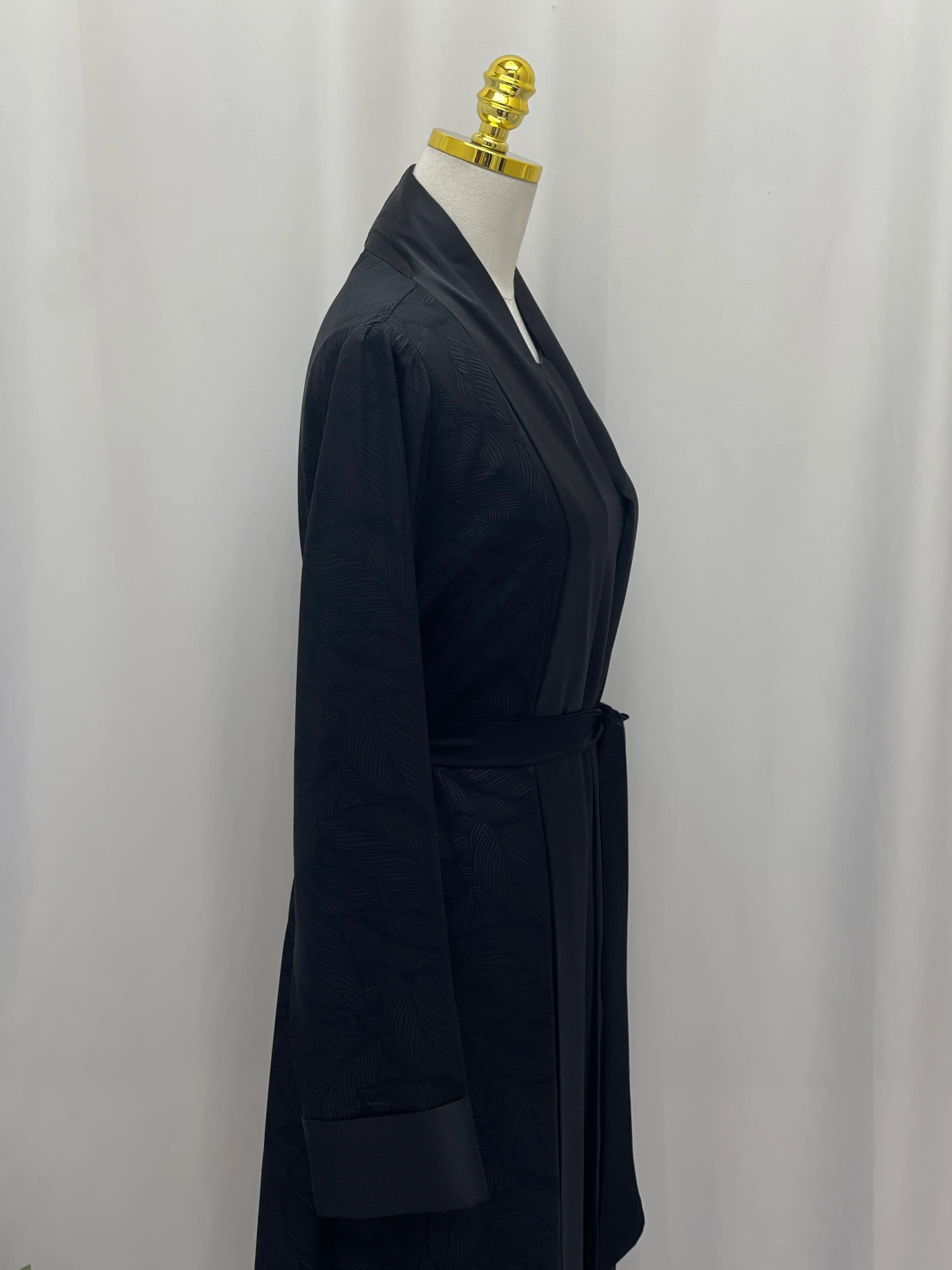 Floral Wave Satin Set Abaya