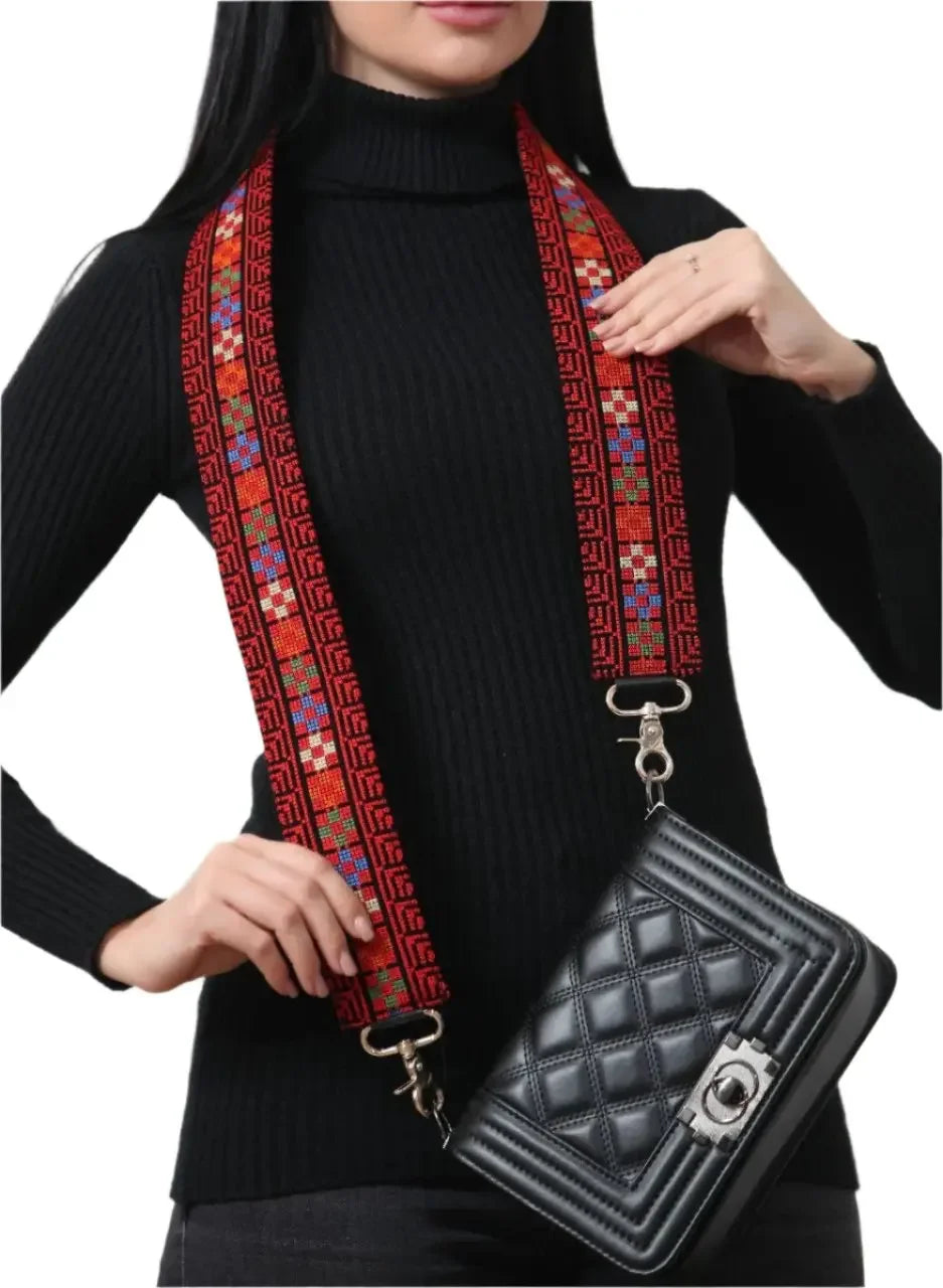 Heritage Embroidered Purse Strap – Elegant and Functional Accessory Palestinian Elegance