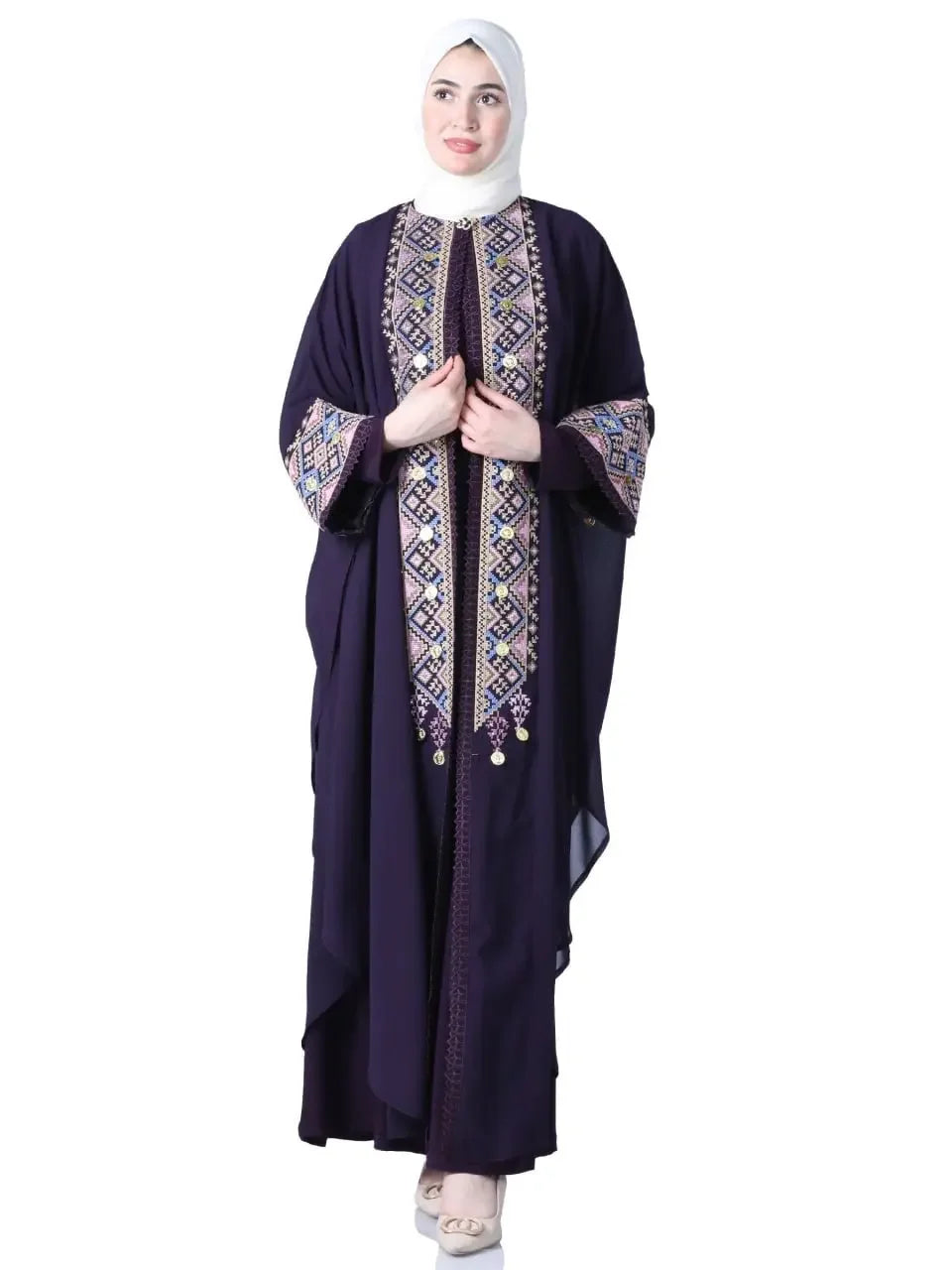 Butterfly Cut Embroidery Kaftan: Unique Elegance and Intricate Design Palestinian Elegance