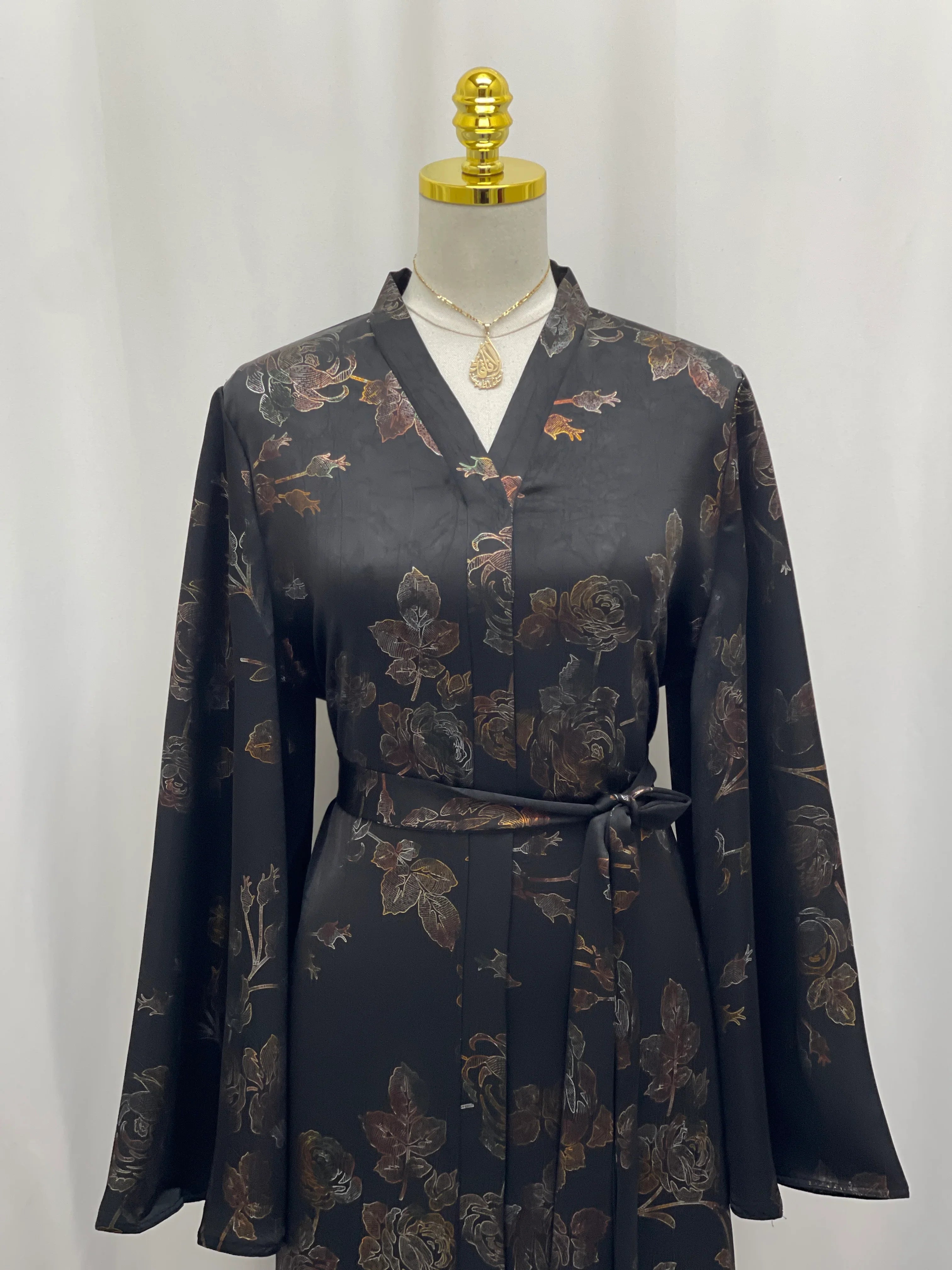Golden Garden Abaya – Timeless Luxury & Grace