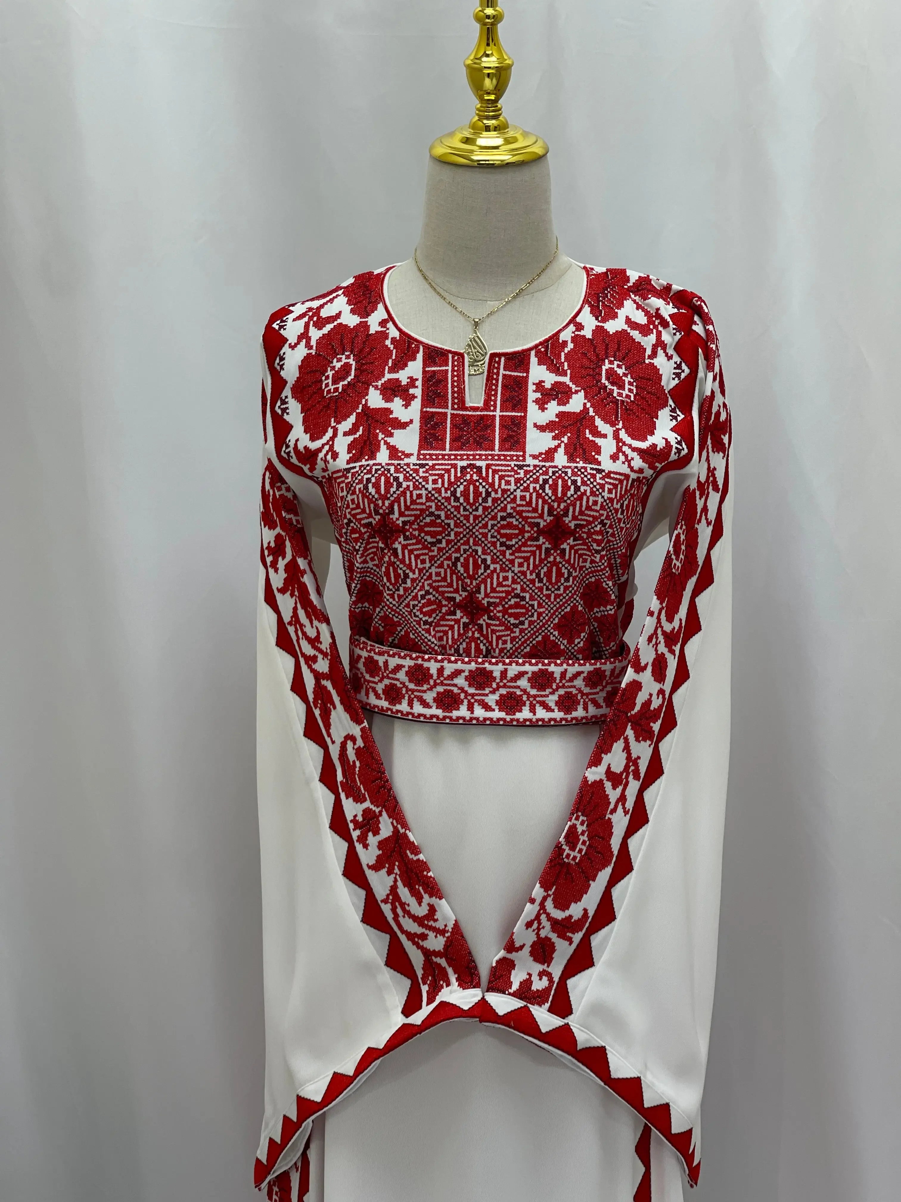 Embroidered Flowers Unique Thoub Palestinian Elegance