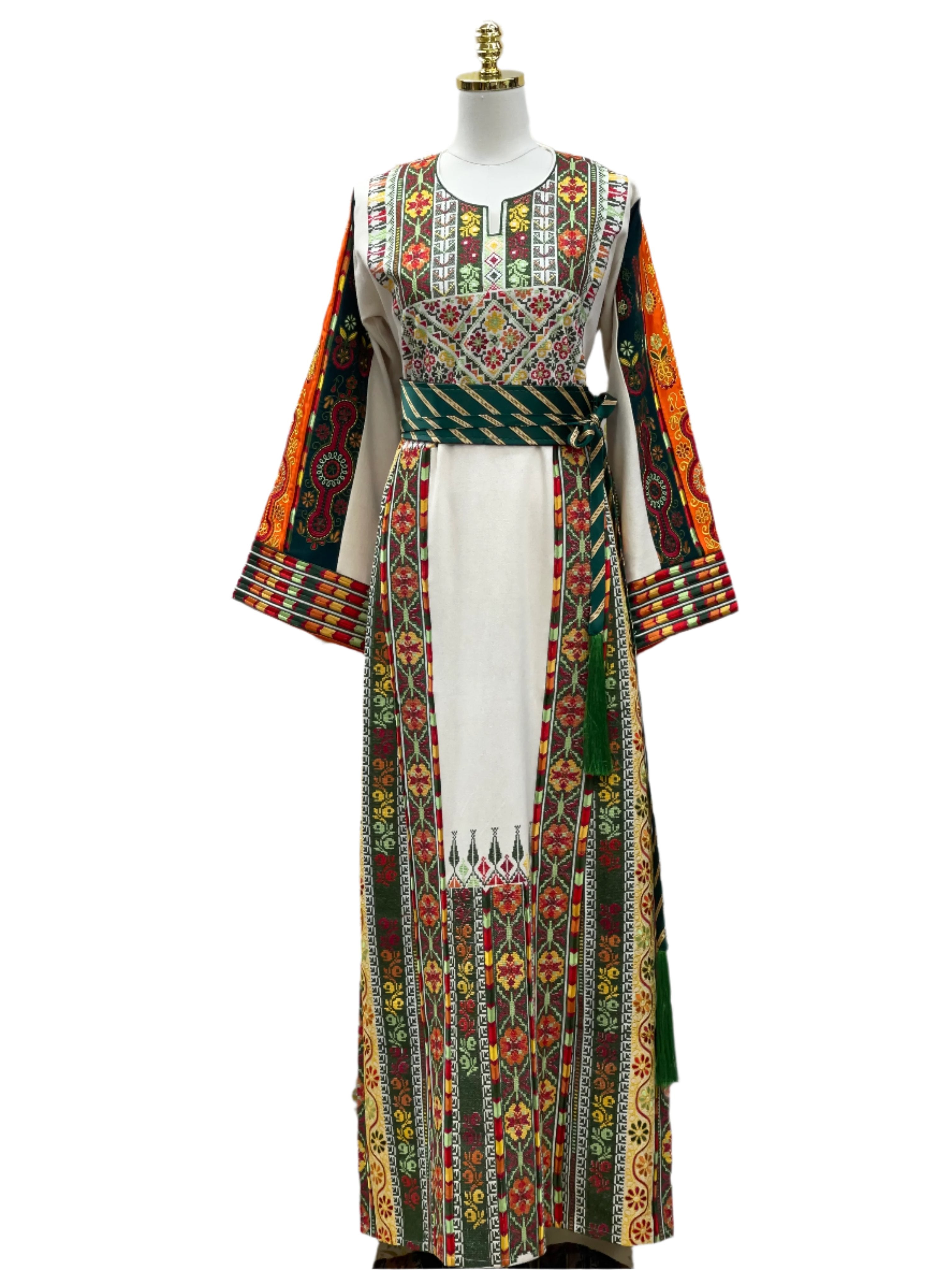 Etamin Embroidered Thoub: Tradition Meets Modern Elegance Palestinian Elegance