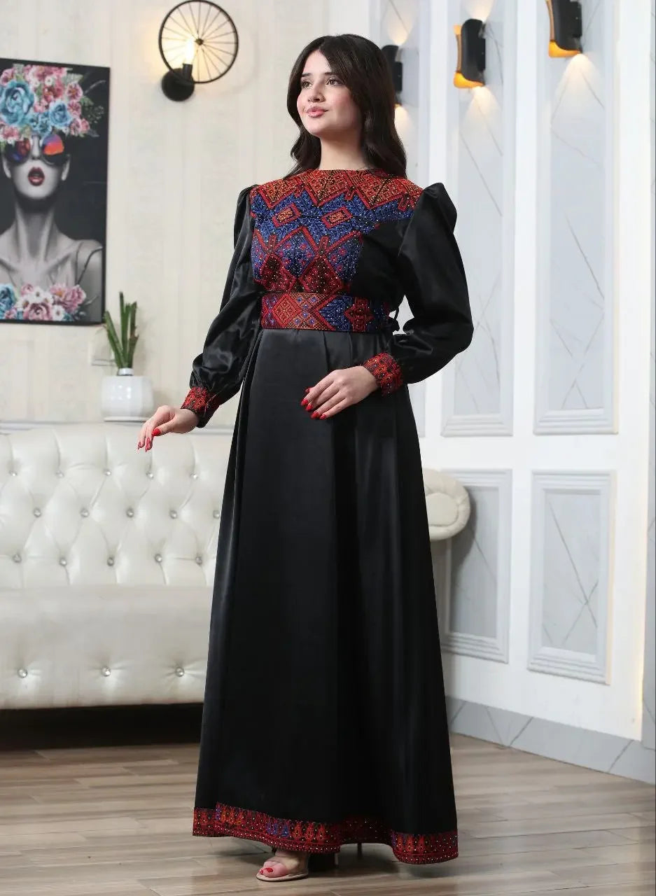 The Dalia Embroidered Dress Palestinian Elegance