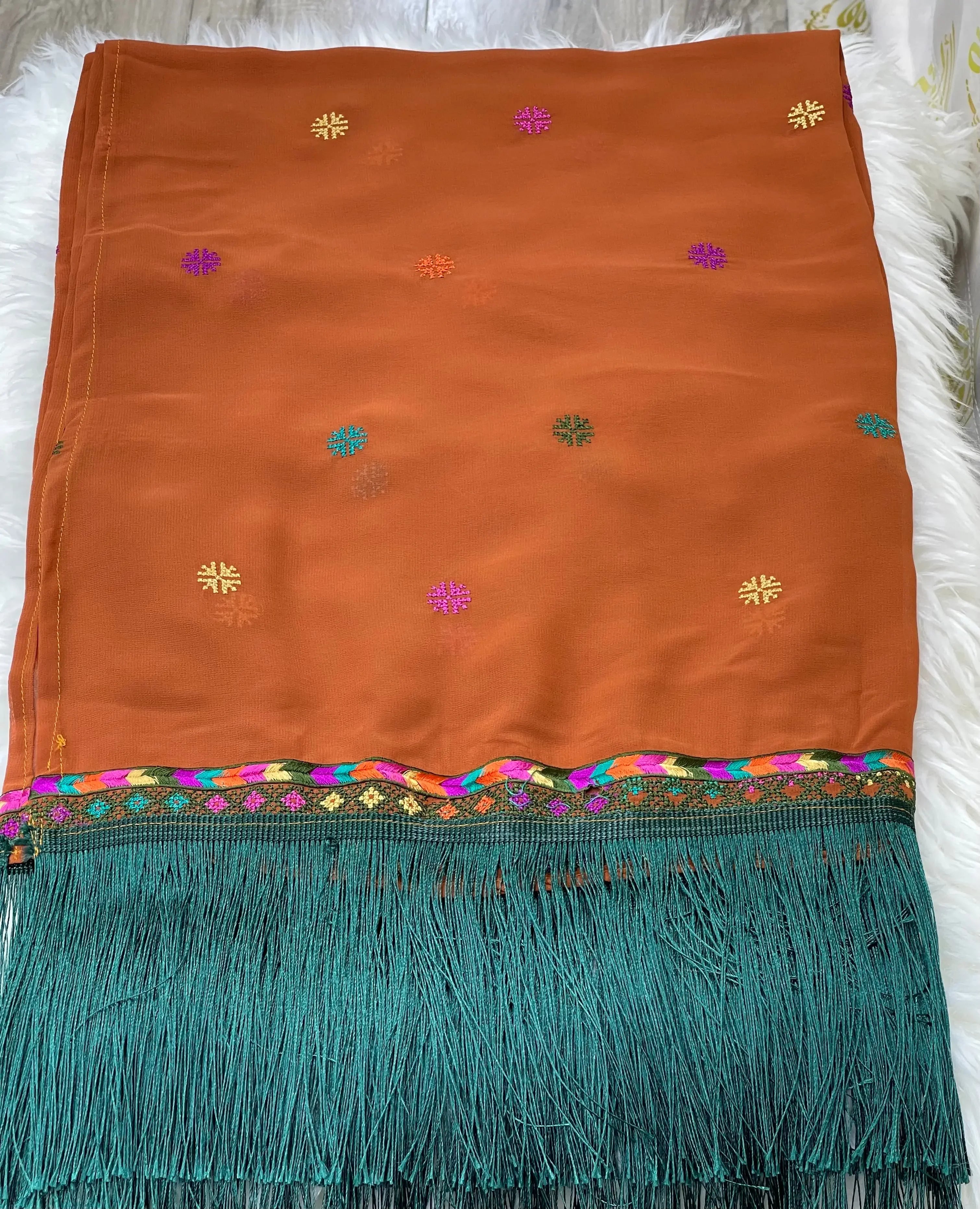 Embroidery Khirka with Tassel: Elegant Design and Versatile Style Palestinian Elegance