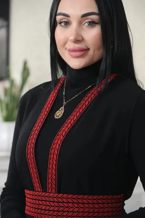 Fashion Forward: Vibrant Chiffon Vest with Embroidery Palestinian Elegance