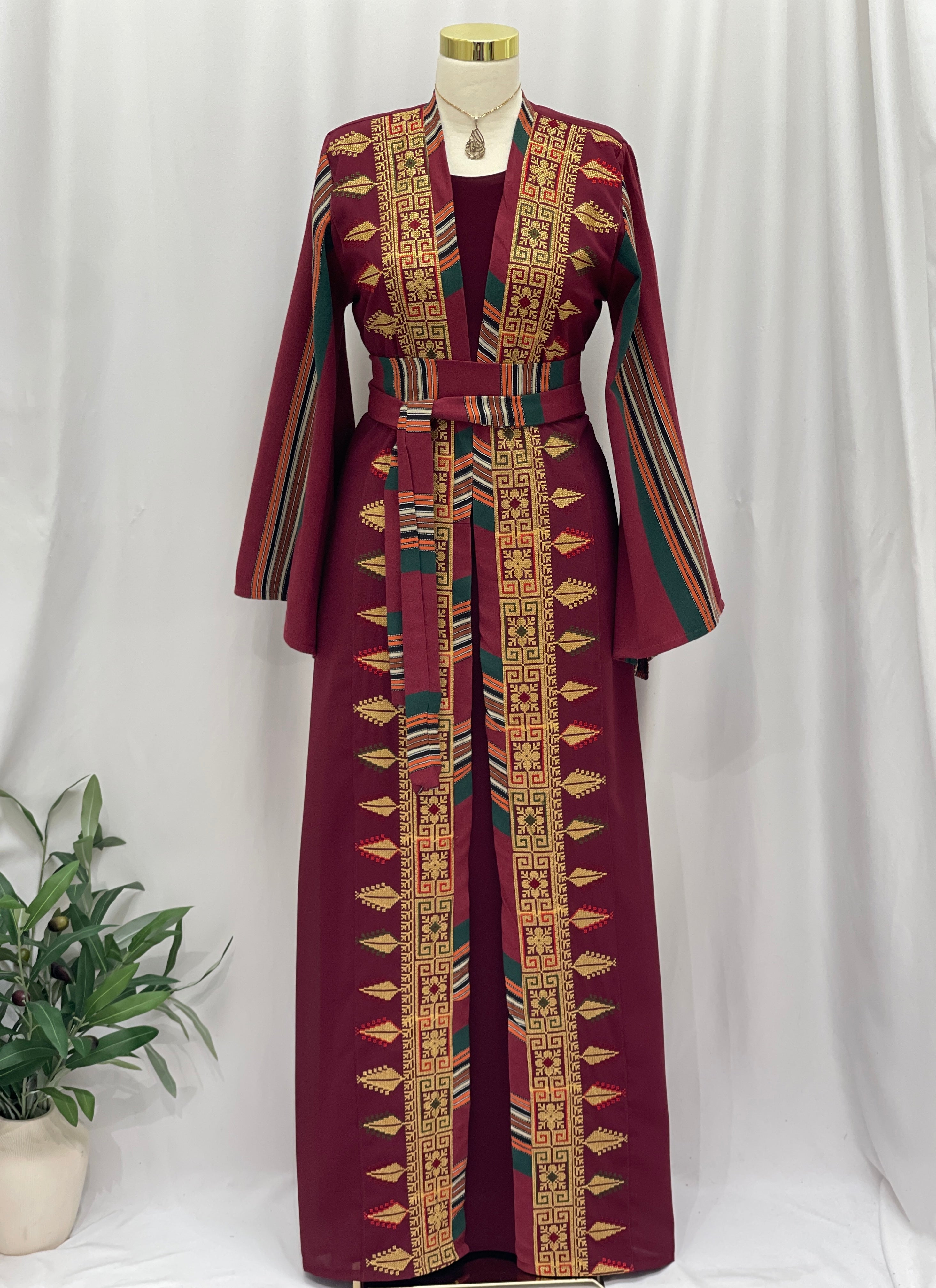 Majdal Heritage Embroidered Chiffon Piece - Cultural Grace