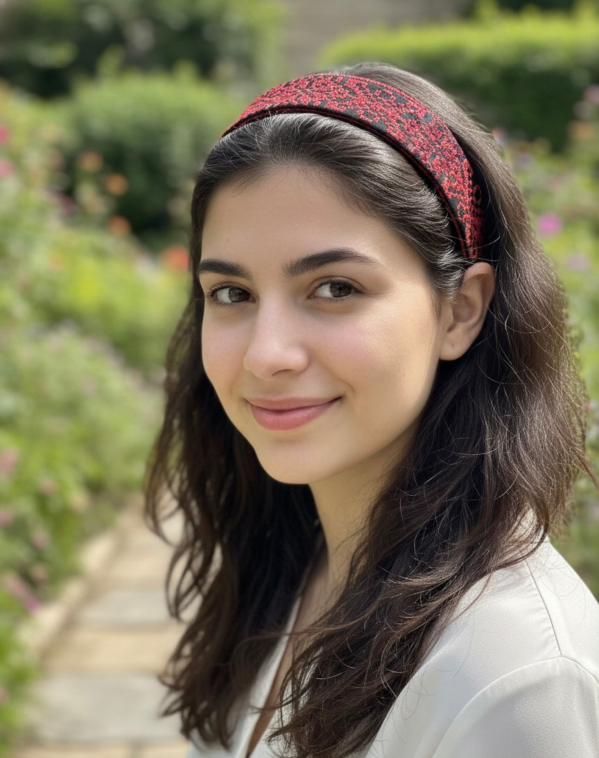 Palestinian Embroidered Headband-featuring classic geometric outfits special occasions.
