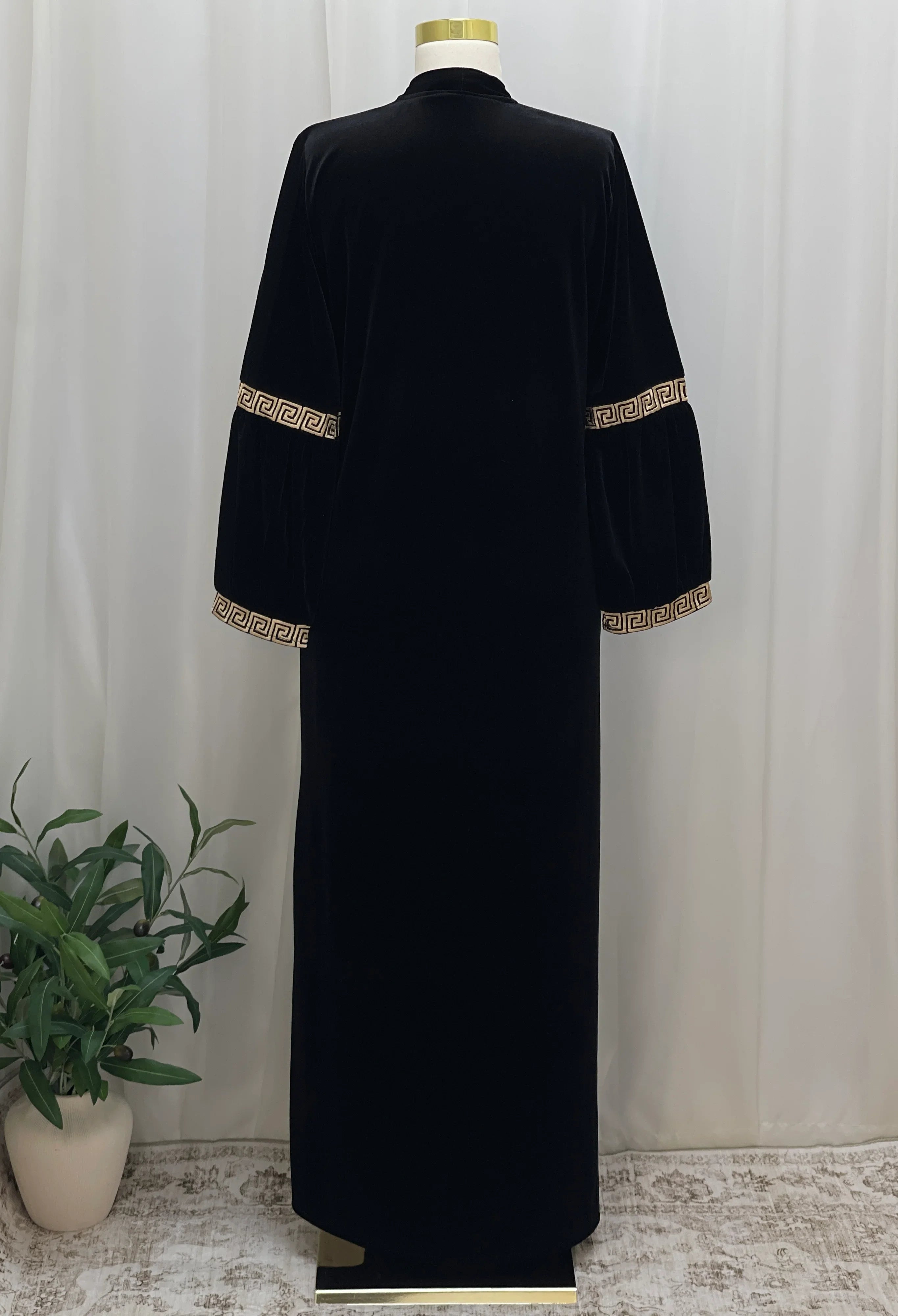 Aurelia Velvet Abaya-is a refined statement piece crafted from soft