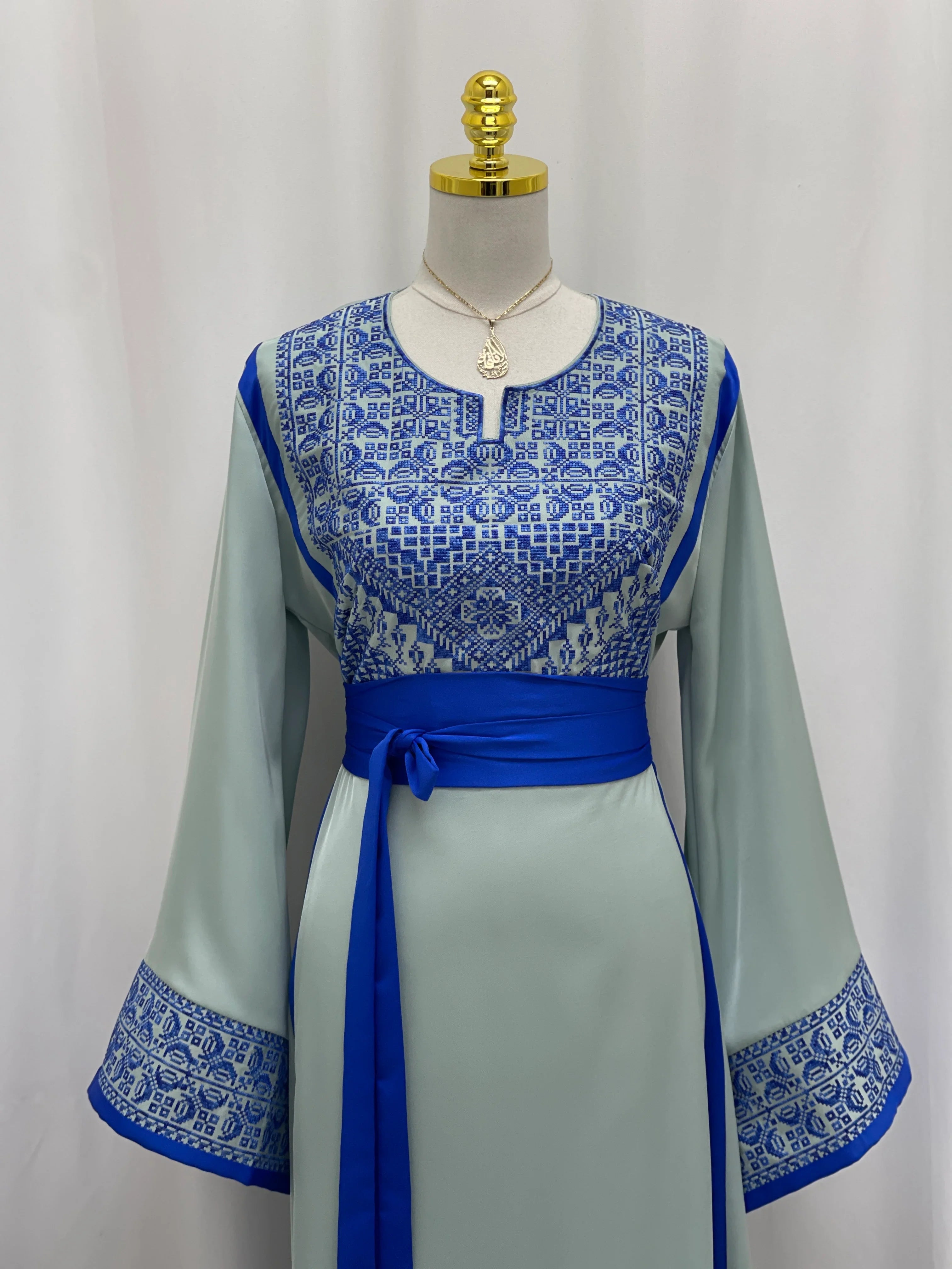 Ink Blue Embroidered Thoub