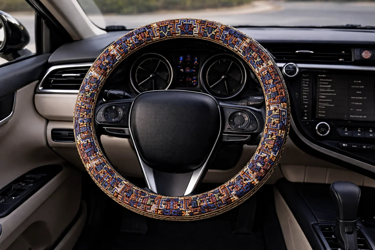 Reversible Beaded Steering Wheel Cover- Elegant Design