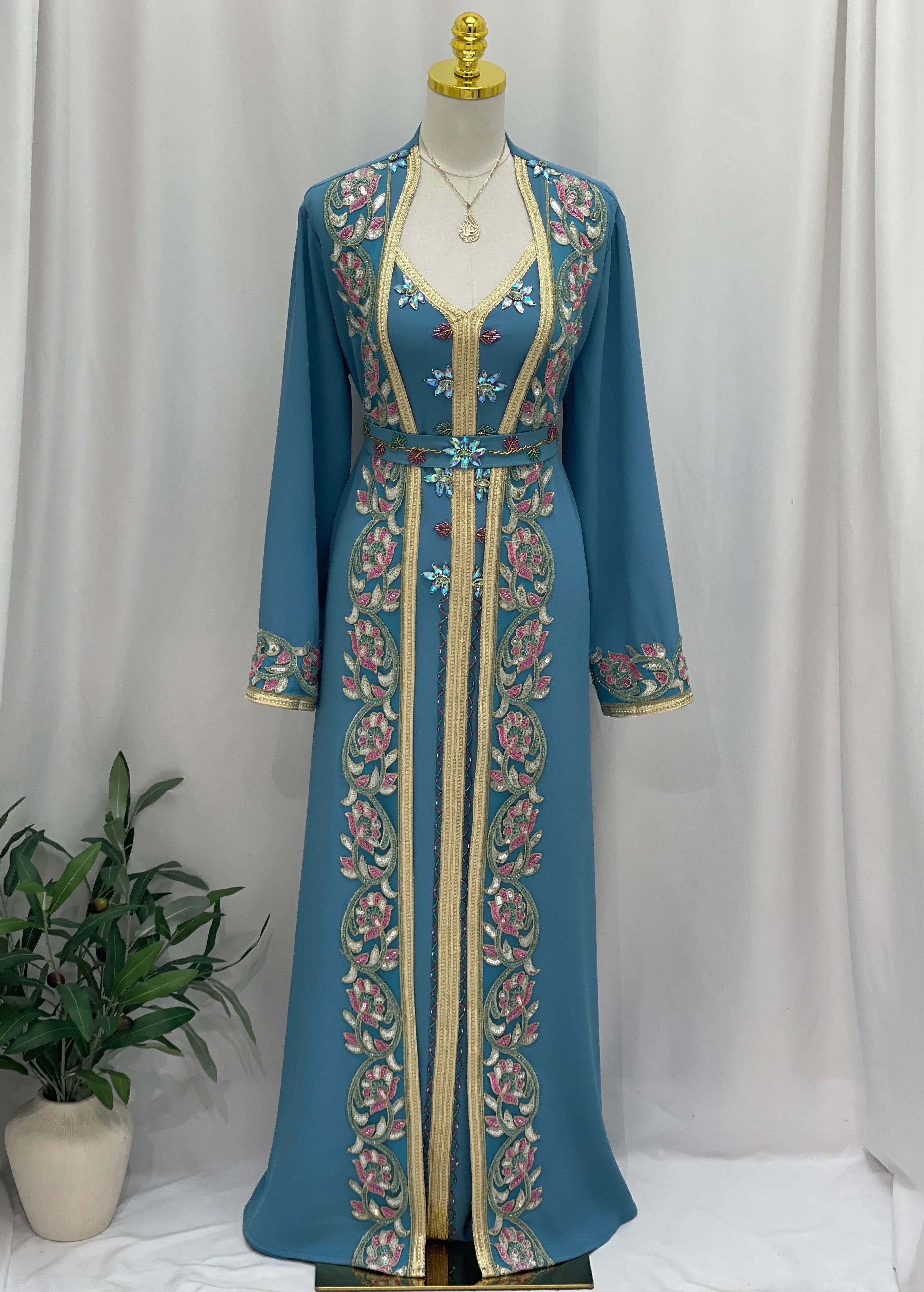 Turquoise Whisper Kaftan