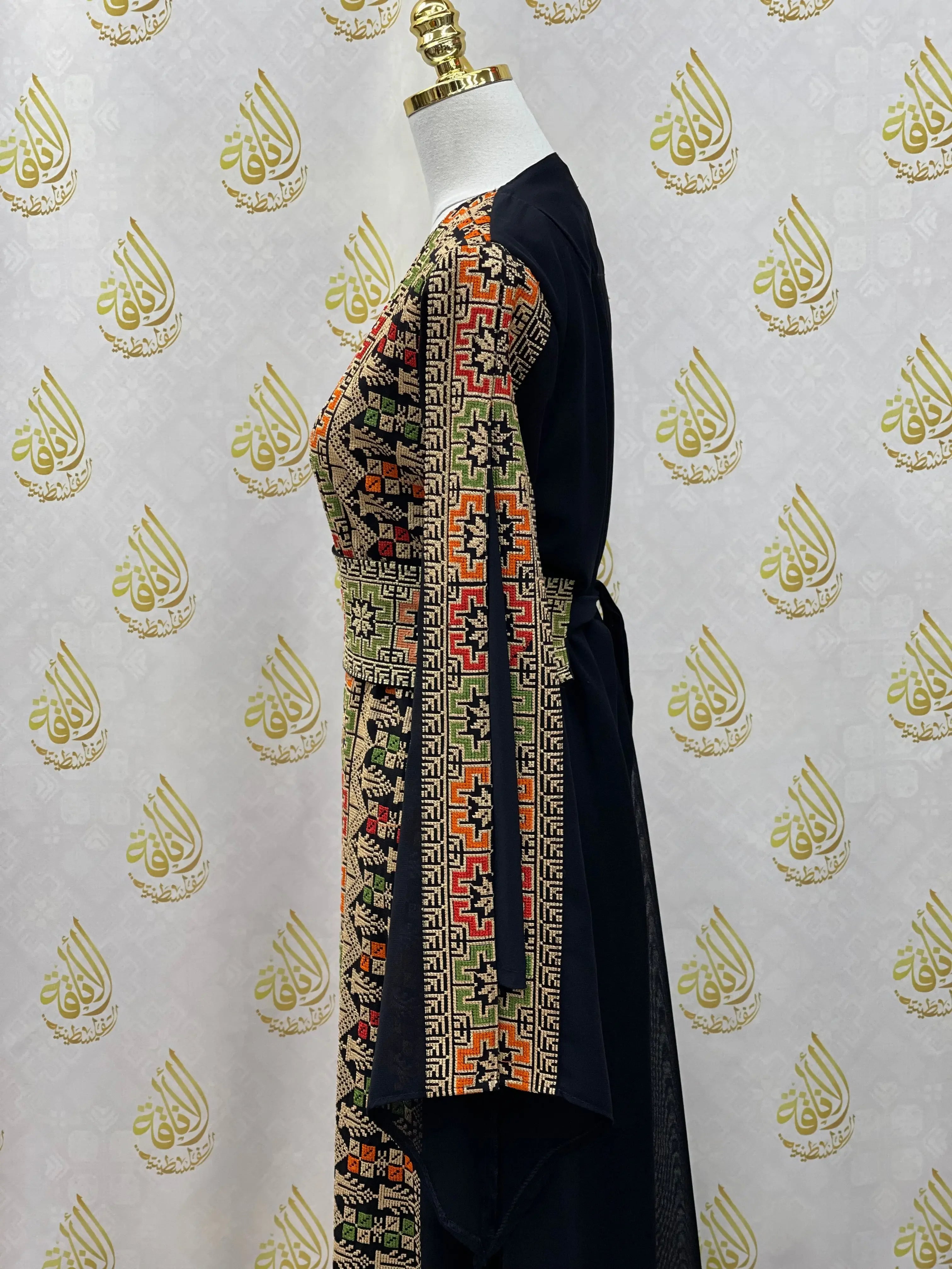 2pc Chiffon Embroidery Set: Elegant Sophistication and Comfort Palestinian Elegance