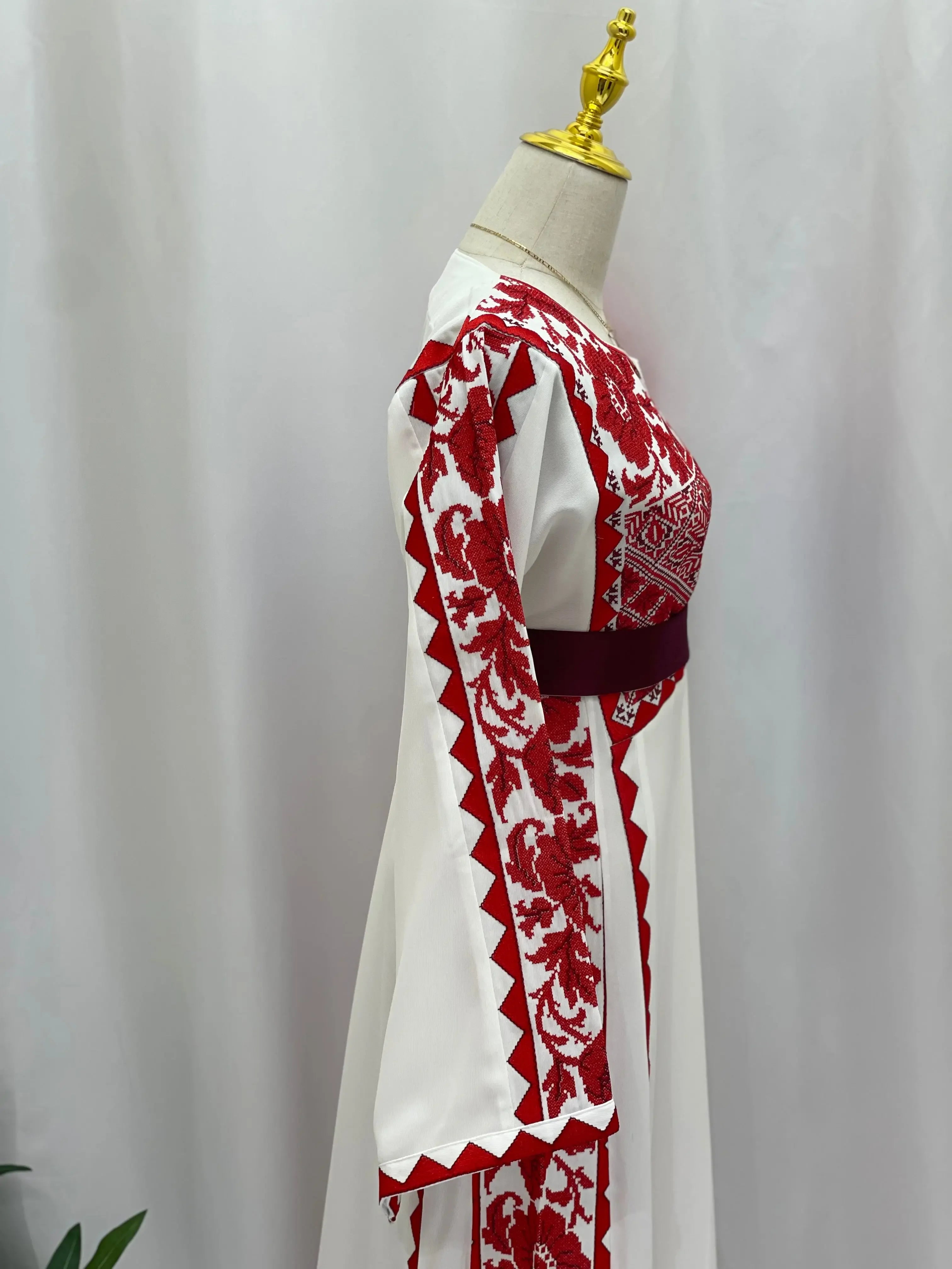 Embroidered Flowers Unique Thoub Palestinian Elegance