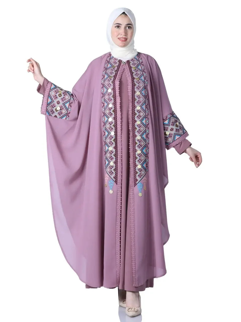 Butterfly Cut Embroidery Kaftan: Unique Elegance and Intricate Design Palestinian Elegance