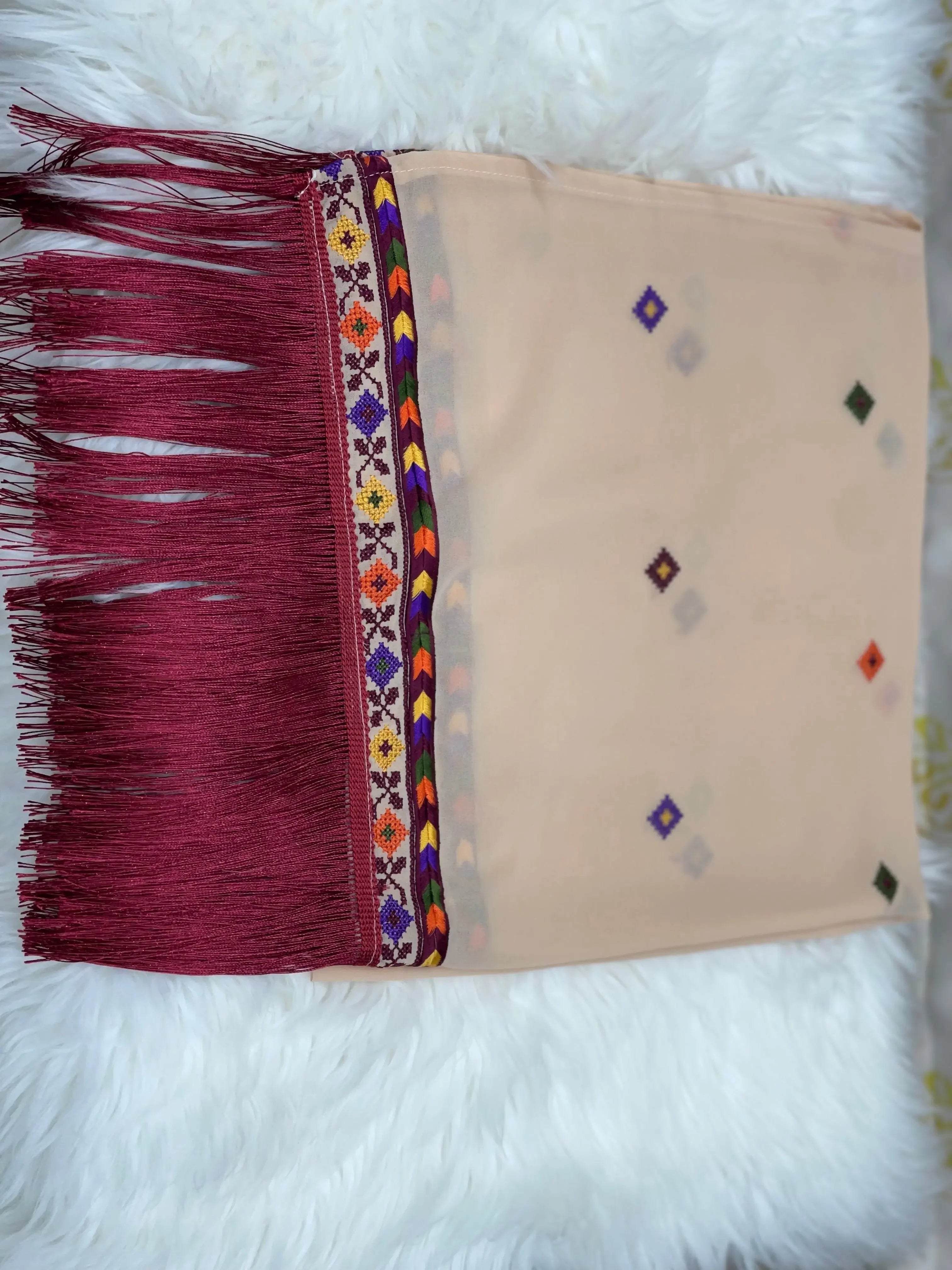 Embroidery Khirka with Tassel: Elegant Design and Versatile Style Palestinian Elegance