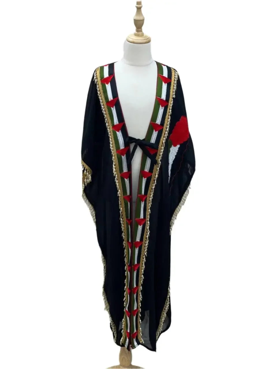 Girls Palestinian Chiffon Bisht: Elegance and Cultural Charm Palestinian Elegance