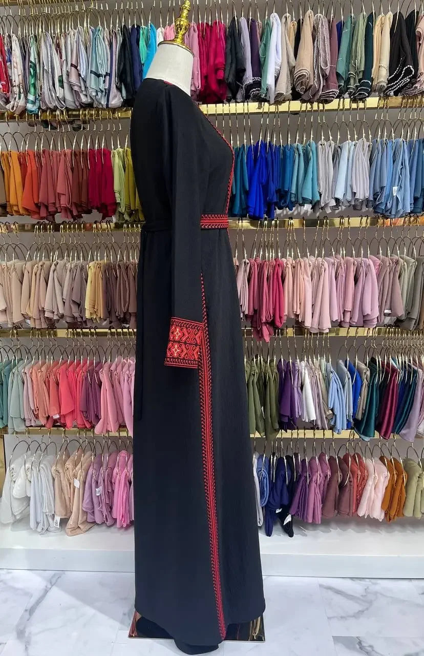 Simple Embroidery 2Pc Abaya: Elegance and Versatility in Modest Fashion Palestinian Elegance