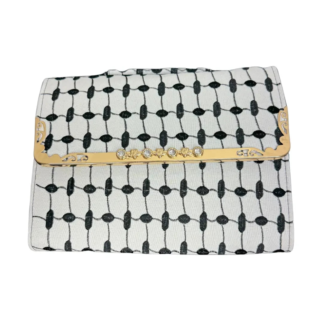 Black and White Kuffiyeh Patterned Bag - High Quality with Strap Belt Palestinian Elegance