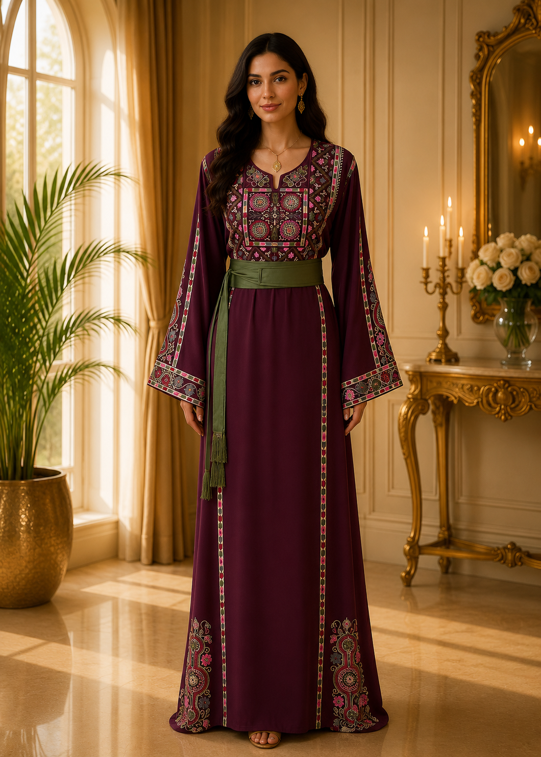 Layan Embroidered Thoub: Perfect For Cultural Occasions And Elegant Gatherings