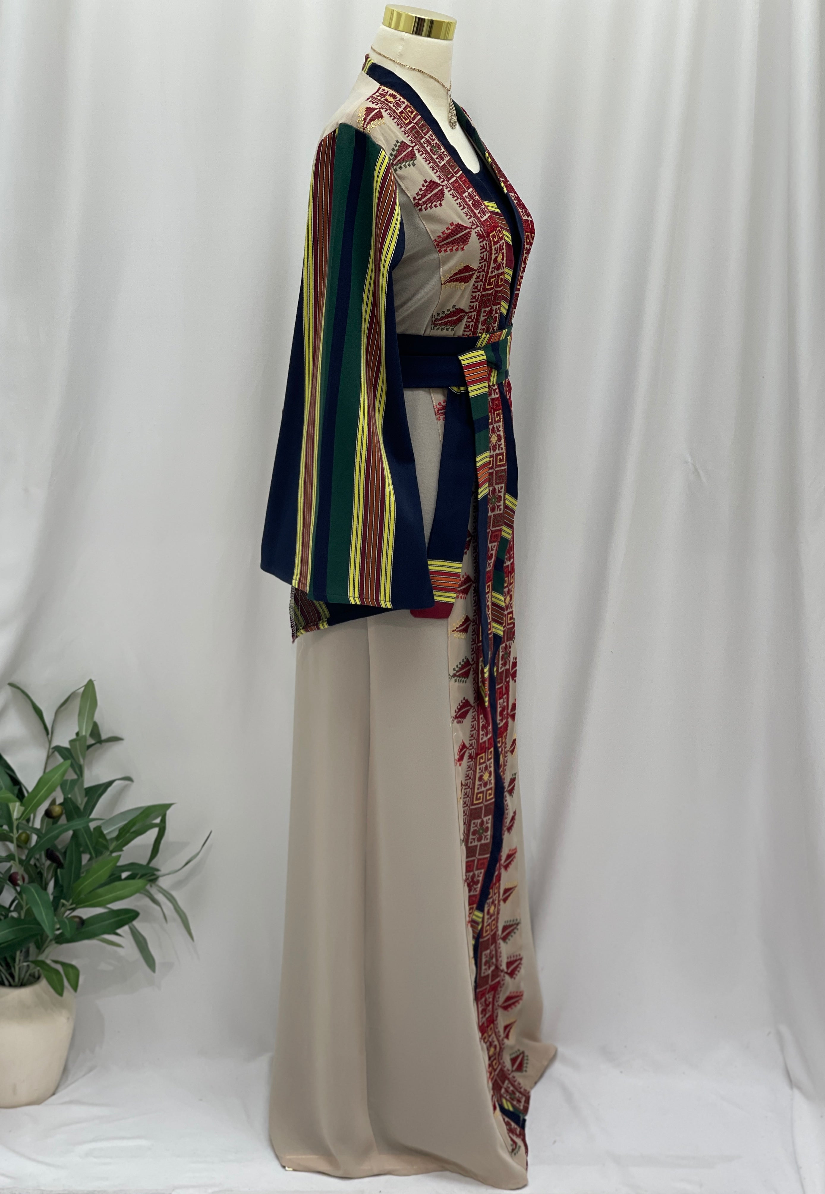 Majdal Heritage Embroidered Chiffon Piece - Cultural Grace