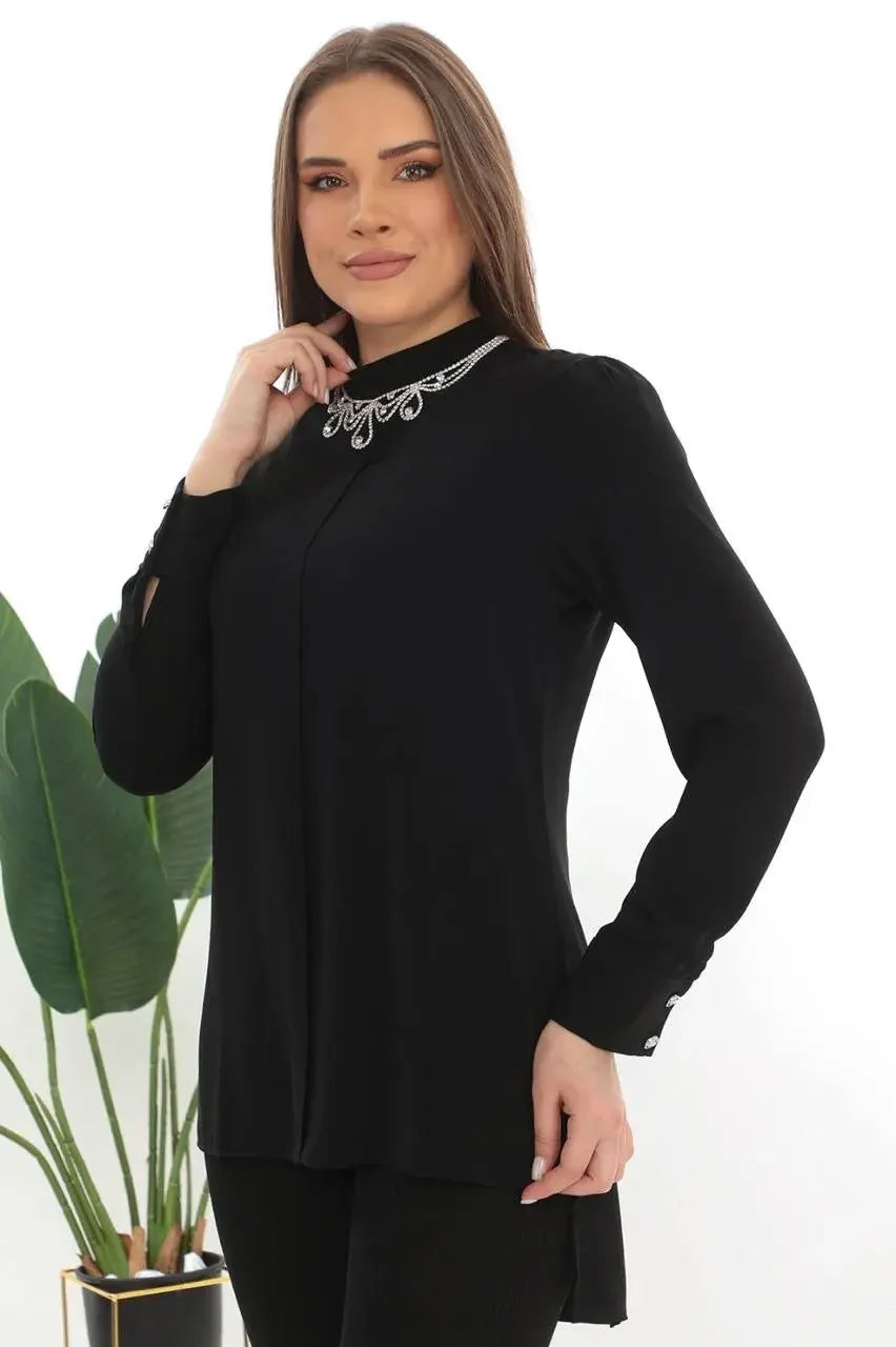 Rhinestone Blouse – Glamorous Elegance and Sparkling Style Palestinian Elegance