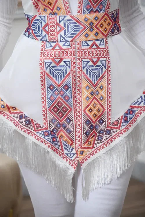 Craftsmanship at Its Finest: Intricate Embroidery Vest Palestinian Elegance