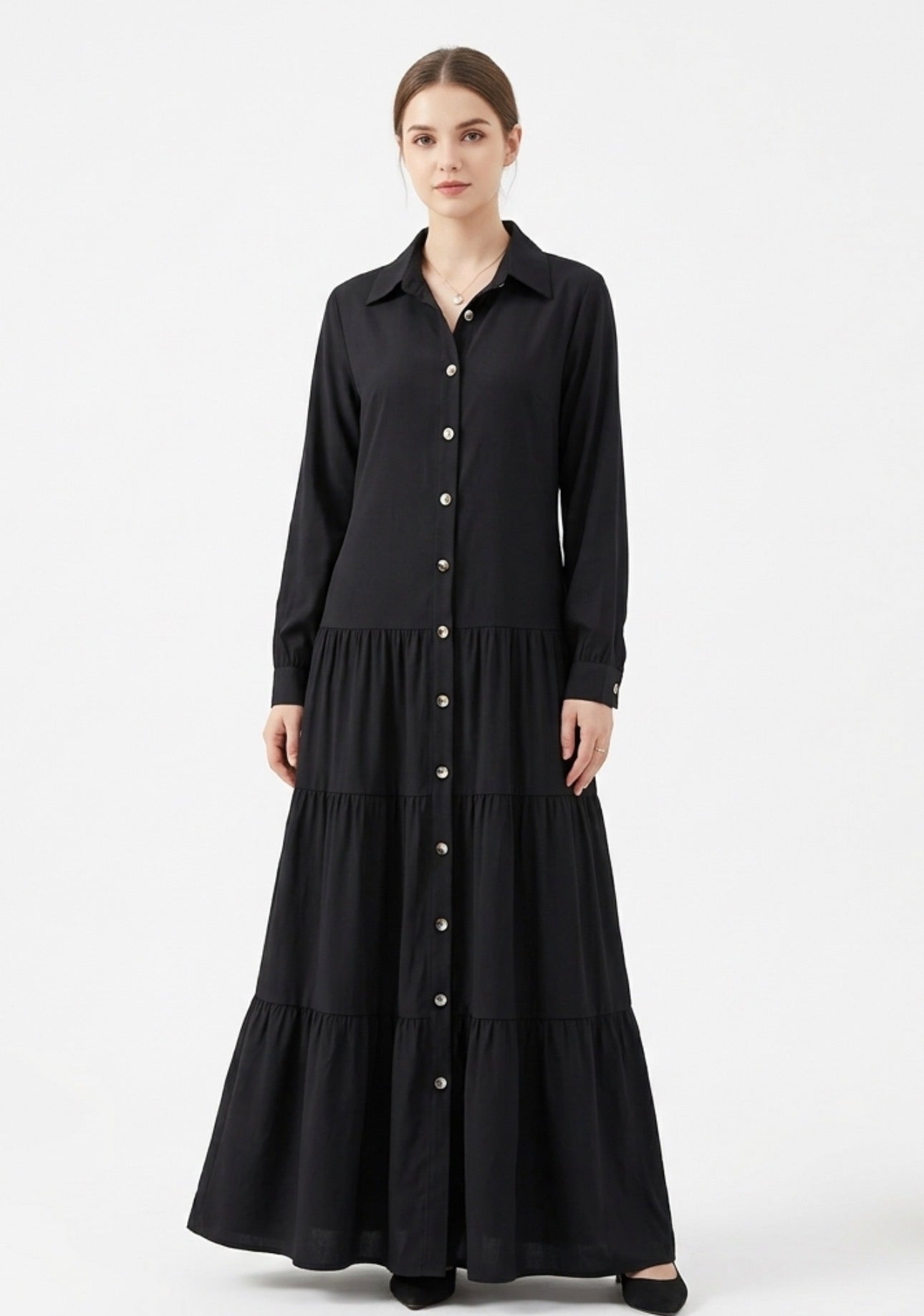 Serene Breeze Tiered Dress - Palestinian Elegance