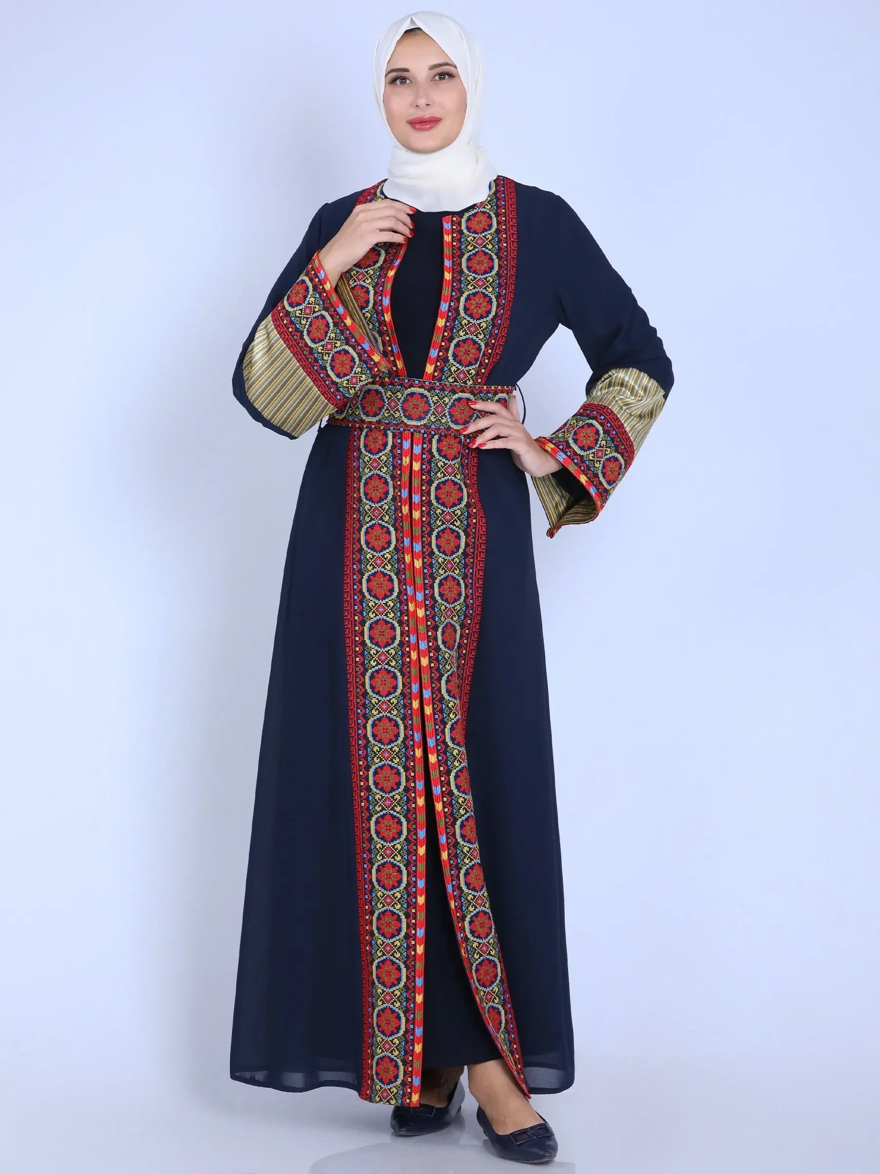 Huda Embroidery Kaftan: Traditional Elegance and Sophisticated Style Palestinian Elegance