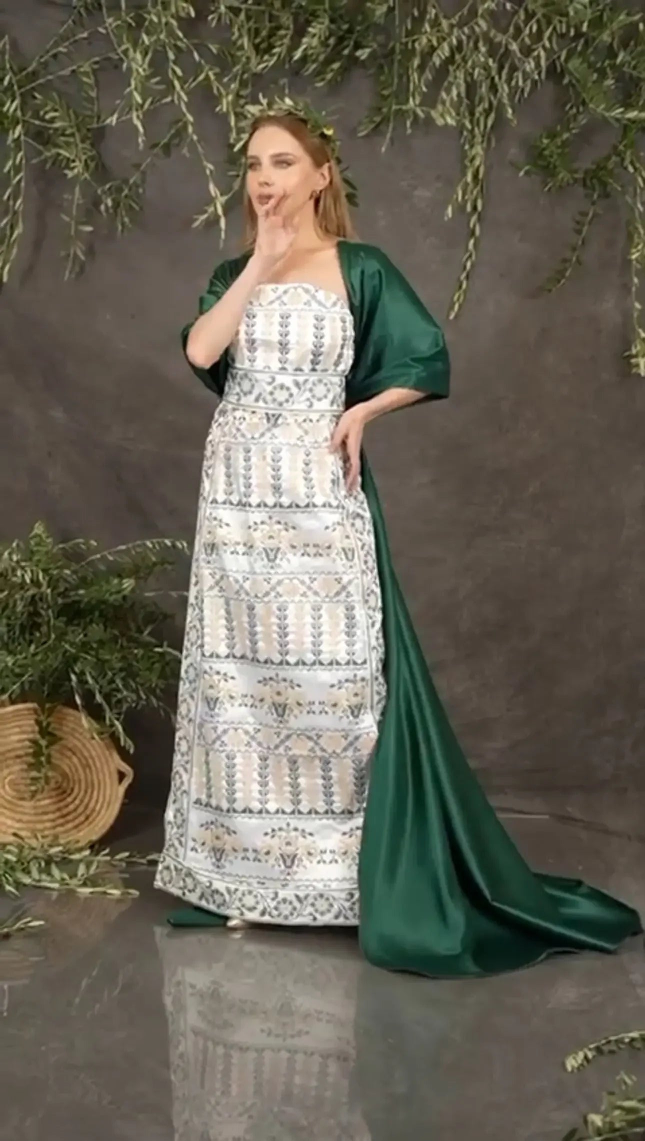 Embroidered Bebiona Dress - Elegant Floral Design for Women Palestinian Elegance