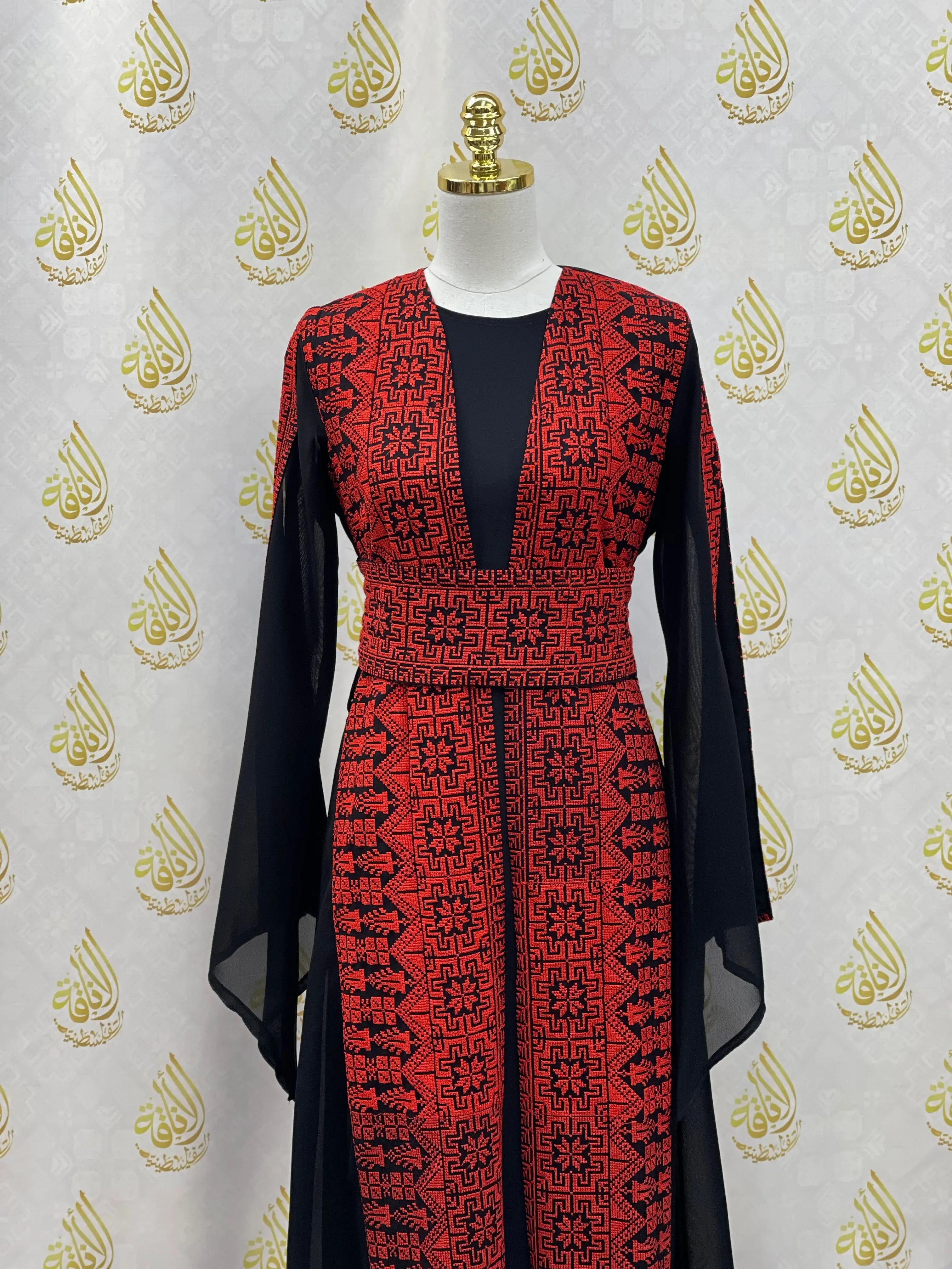 2pc Chiffon Embroidery Set: Elegant Sophistication and Comfort Palestinian Elegance