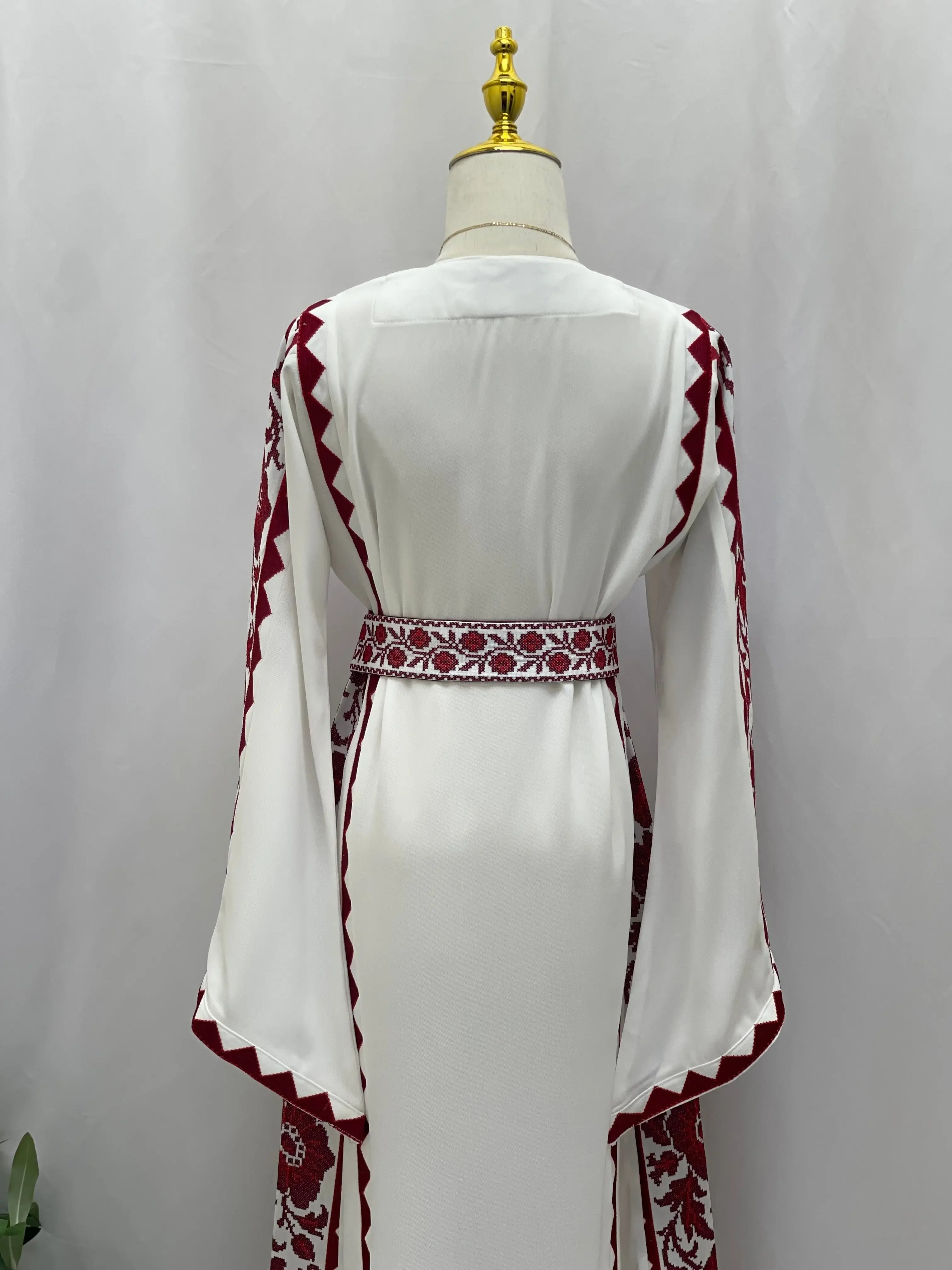 Embroidered Flowers Unique Thoub Palestinian Elegance