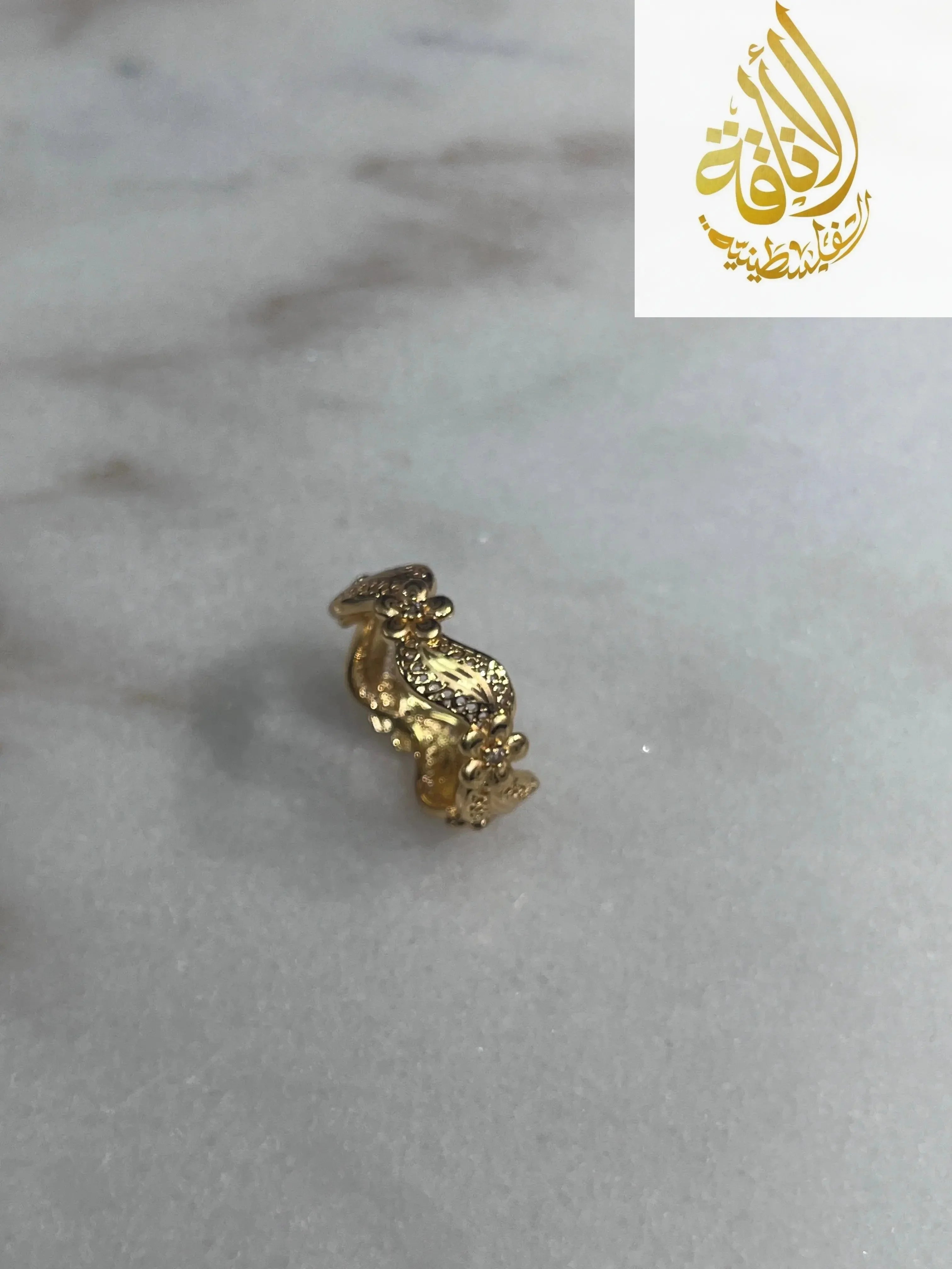 Palestinian Elegance imitated gold Allah necklace gold jewelry with intricate floral design