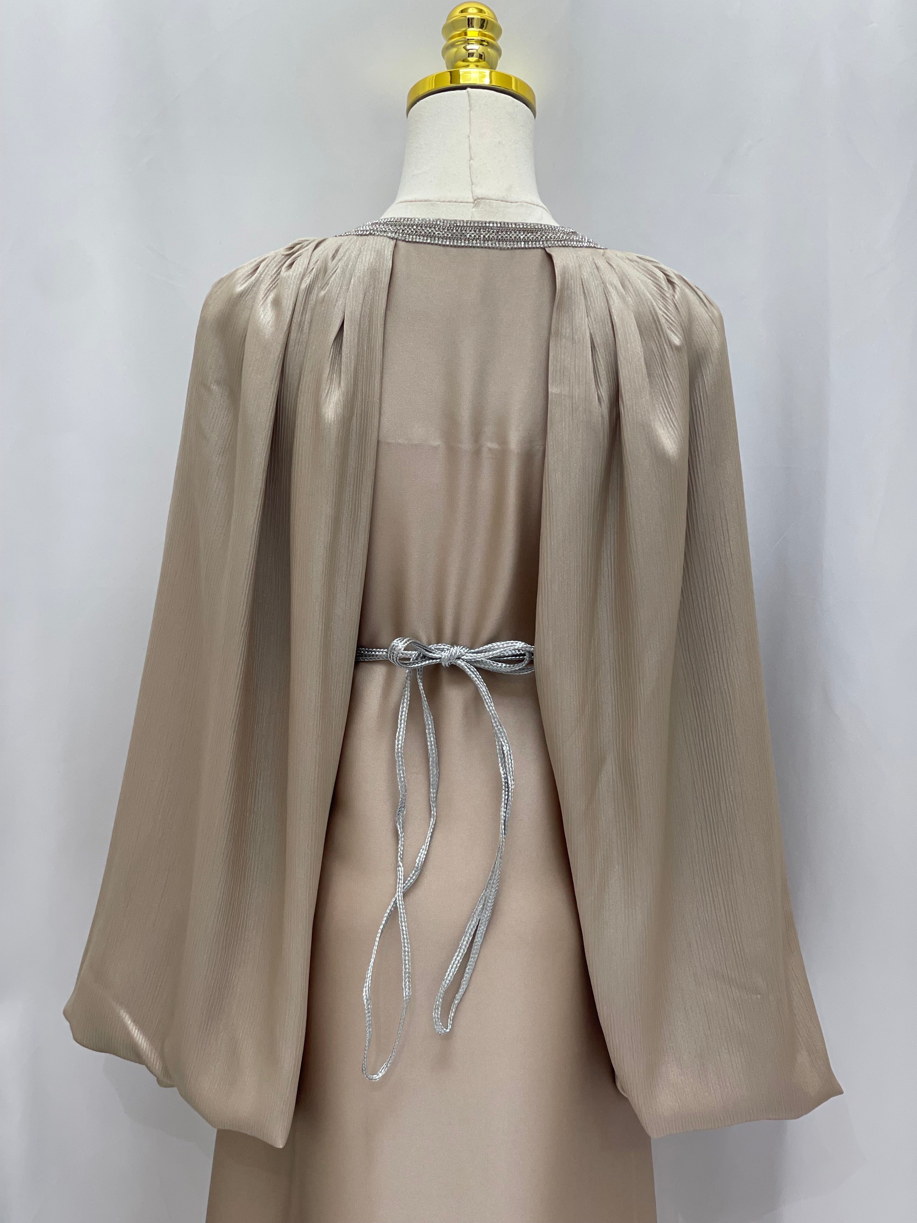 Ameera Fancy Kaftan | Elegant Modest Dress with Belt - Palestinian Elegance